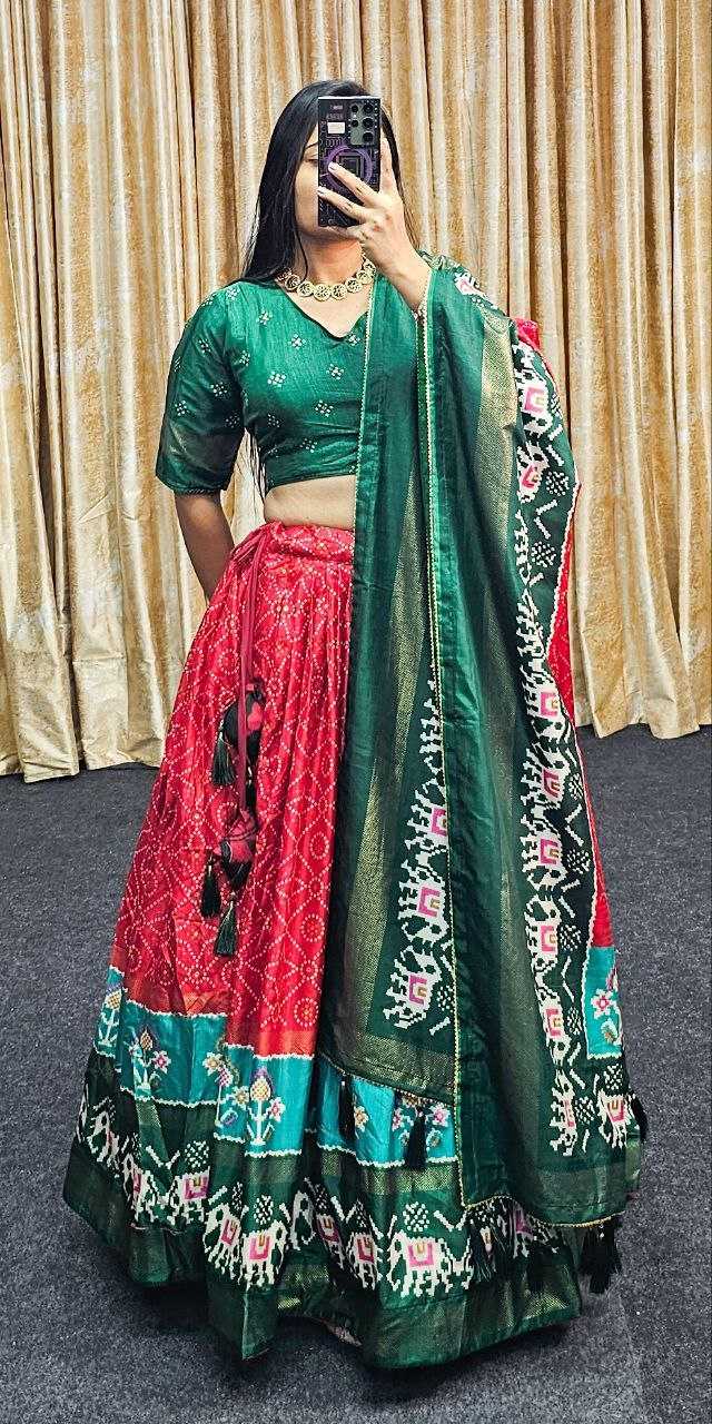 Ynf Tussar Silk KESH511 Ekta bandhni Lehengas Wholesale Traditional Lehenga Silk Lehenga Printed Lehenga Manufacturer