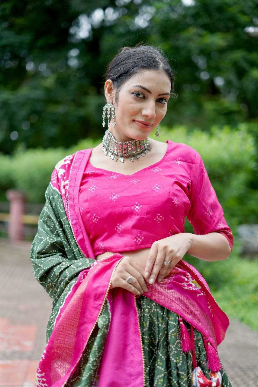 Ynf Tussar Silk KESH511 Ekta bandhni Lehengas Wholesale Traditional Lehenga Silk Lehenga Printed Lehenga Manufacturer