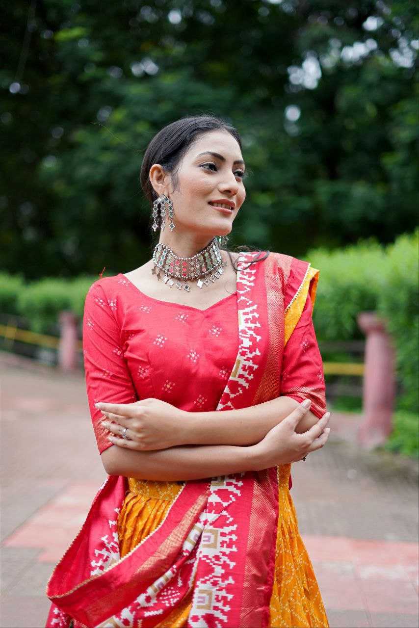 Ynf Tussar Silk KESH511 Ekta bandhni Lehengas Wholesale Traditional Lehenga Silk Lehenga Printed Lehenga Manufacturer