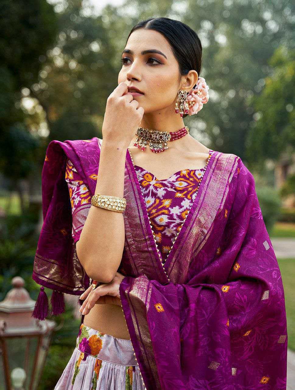 Ynf Tussar Silk KESH511 GULAB Lehengas Wholesale Traditional Lehenga Silk Lehenga Printed Lehenga Manufacturer