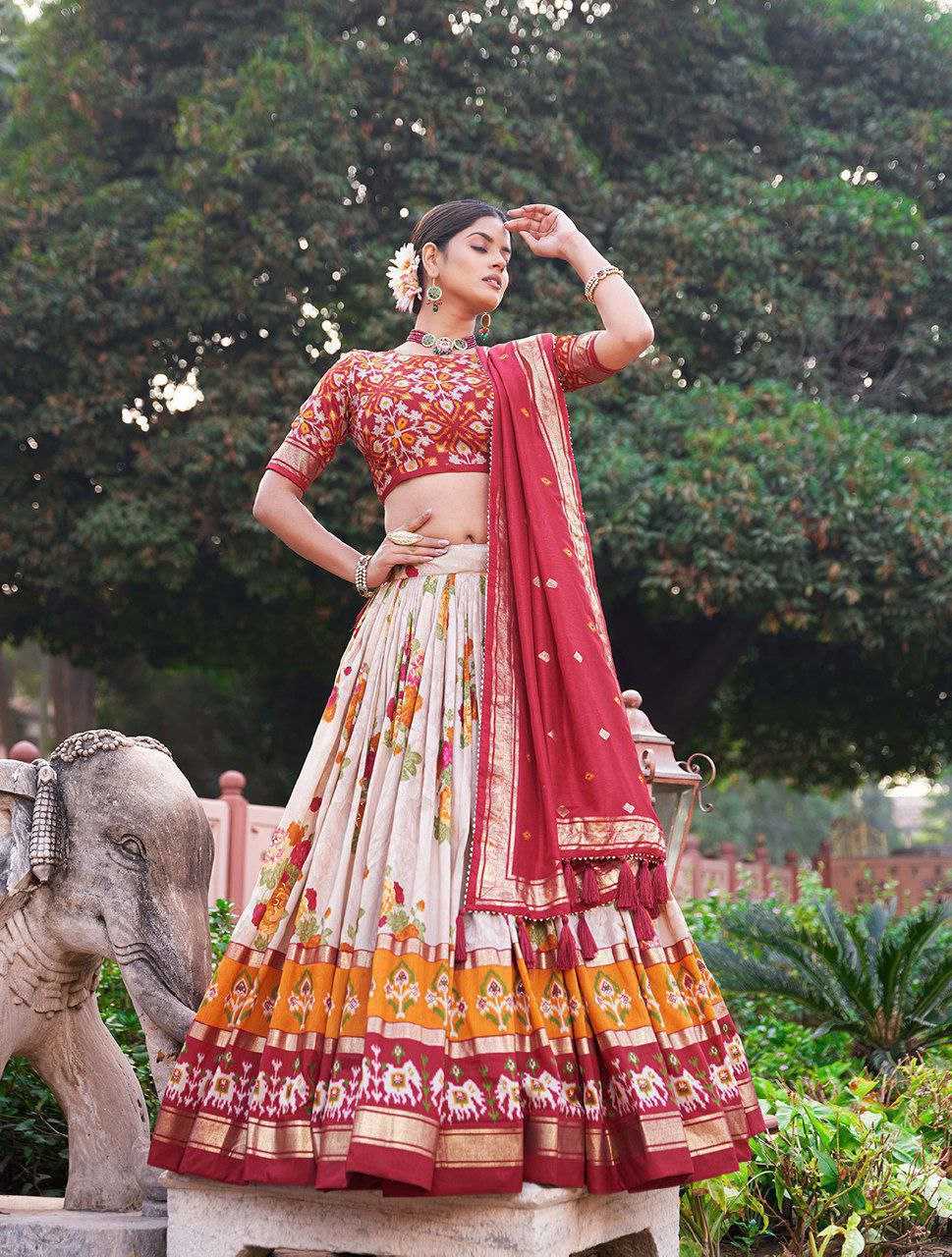 Ynf Tussar Silk KESH511 GULAB Lehengas Wholesale Traditional Lehenga Silk Lehenga Printed Lehenga Manufacturer