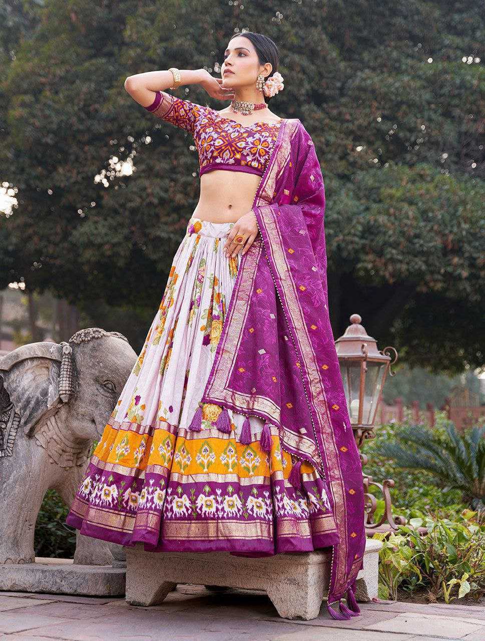Ynf Tussar Silk KESH511 GULAB Lehengas Wholesale Traditional Lehenga Silk Lehenga Printed Lehenga Manufacturer