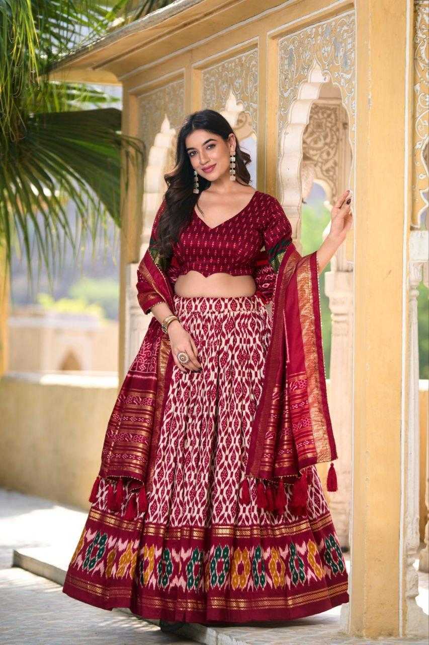 Ynf Tussar Silk KESH511 WHITE PATOLA Lehengas Wholesale Designer Lehenga Traditional Lehenga Printed Lehenga Manufacturer