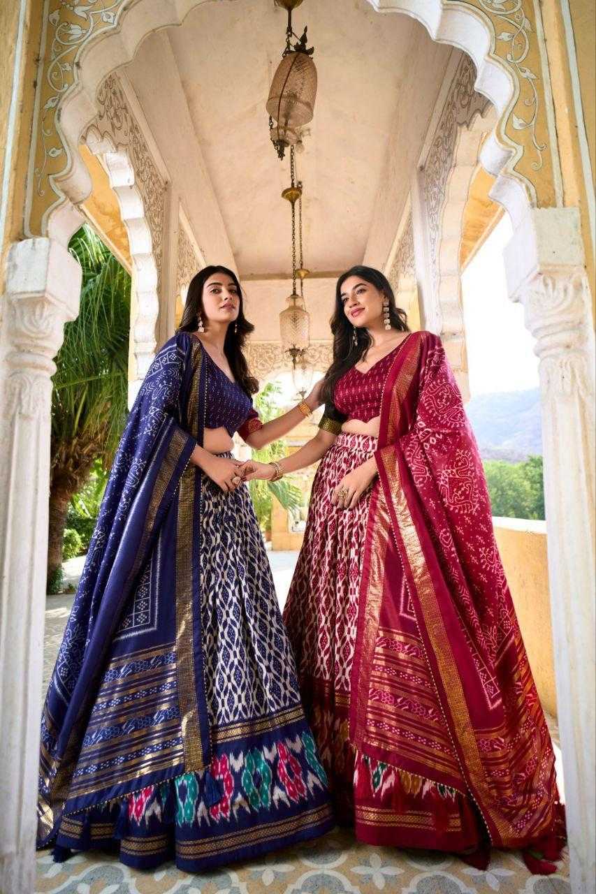 Ynf Tussar Silk KESH511 WHITE PATOLA Lehengas Wholesale Designer Lehenga Traditional Lehenga Printed Lehenga Manufacturer