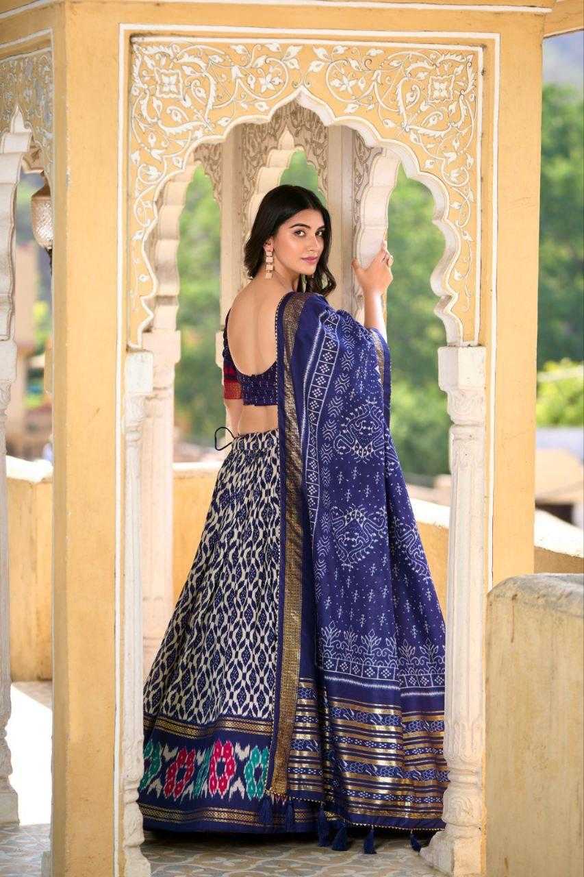 Ynf Tussar Silk KESH511 WHITE PATOLA Lehengas Wholesale Designer Lehenga Traditional Lehenga Printed Lehenga Manufacturer