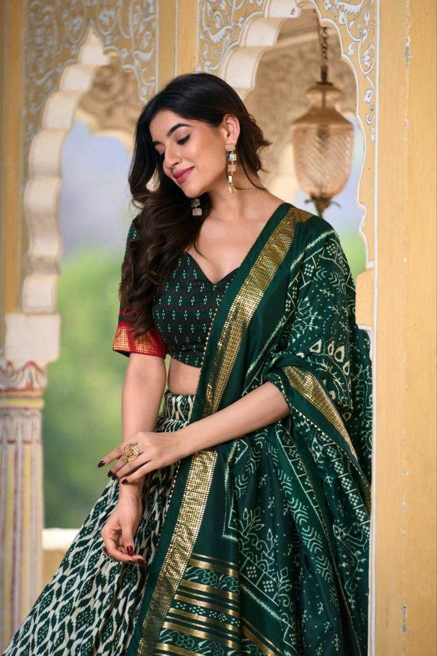 Ynf Tussar Silk KESH511 WHITE PATOLA Lehengas Wholesale Designer Lehenga Traditional Lehenga Printed Lehenga Manufacturer