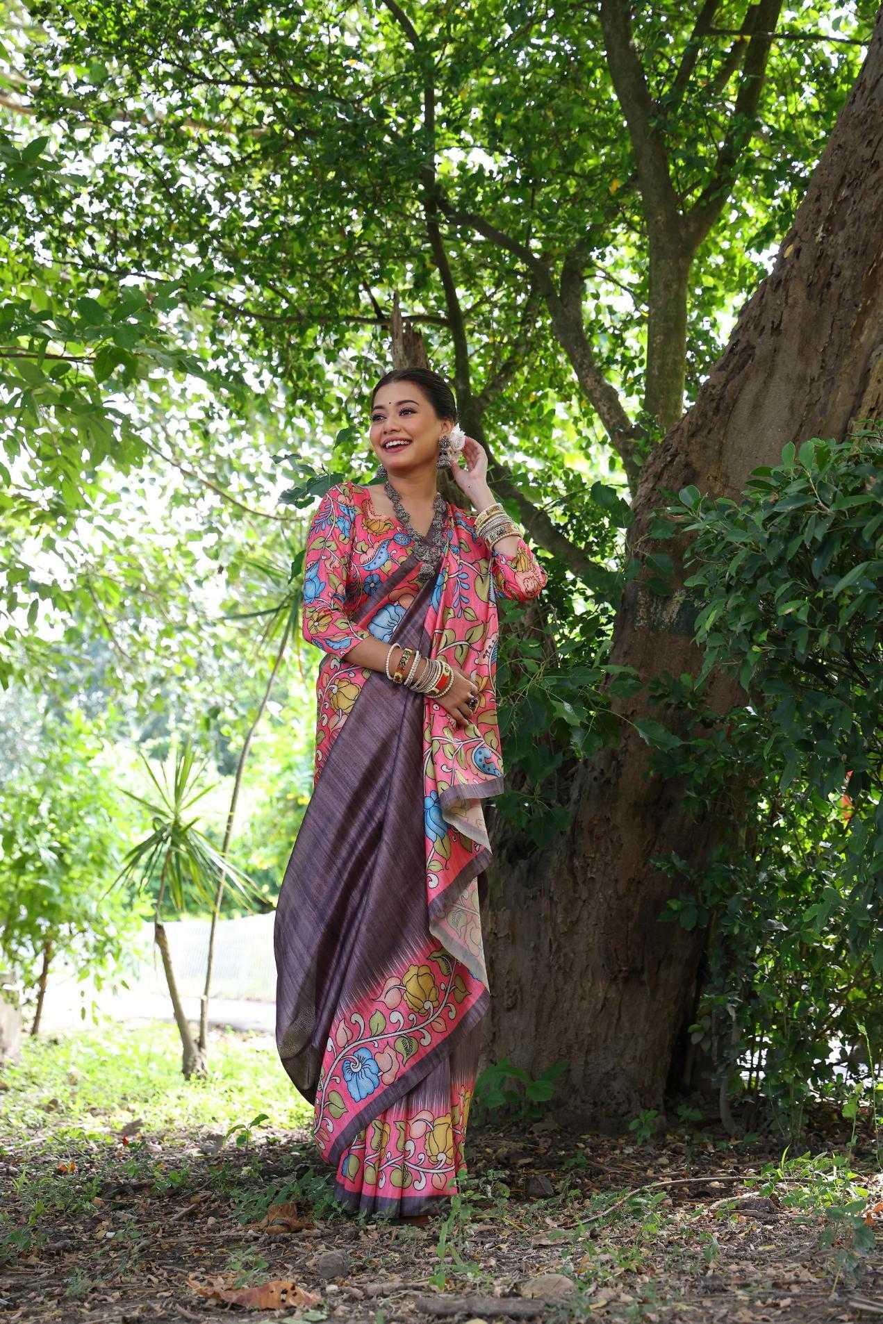 Ynf Tussar Silk KESH532 KAJAL LOTUS Sarees Wholesale Designer Sarees Party Wear Sarees Fancy Sarees Manufacturer