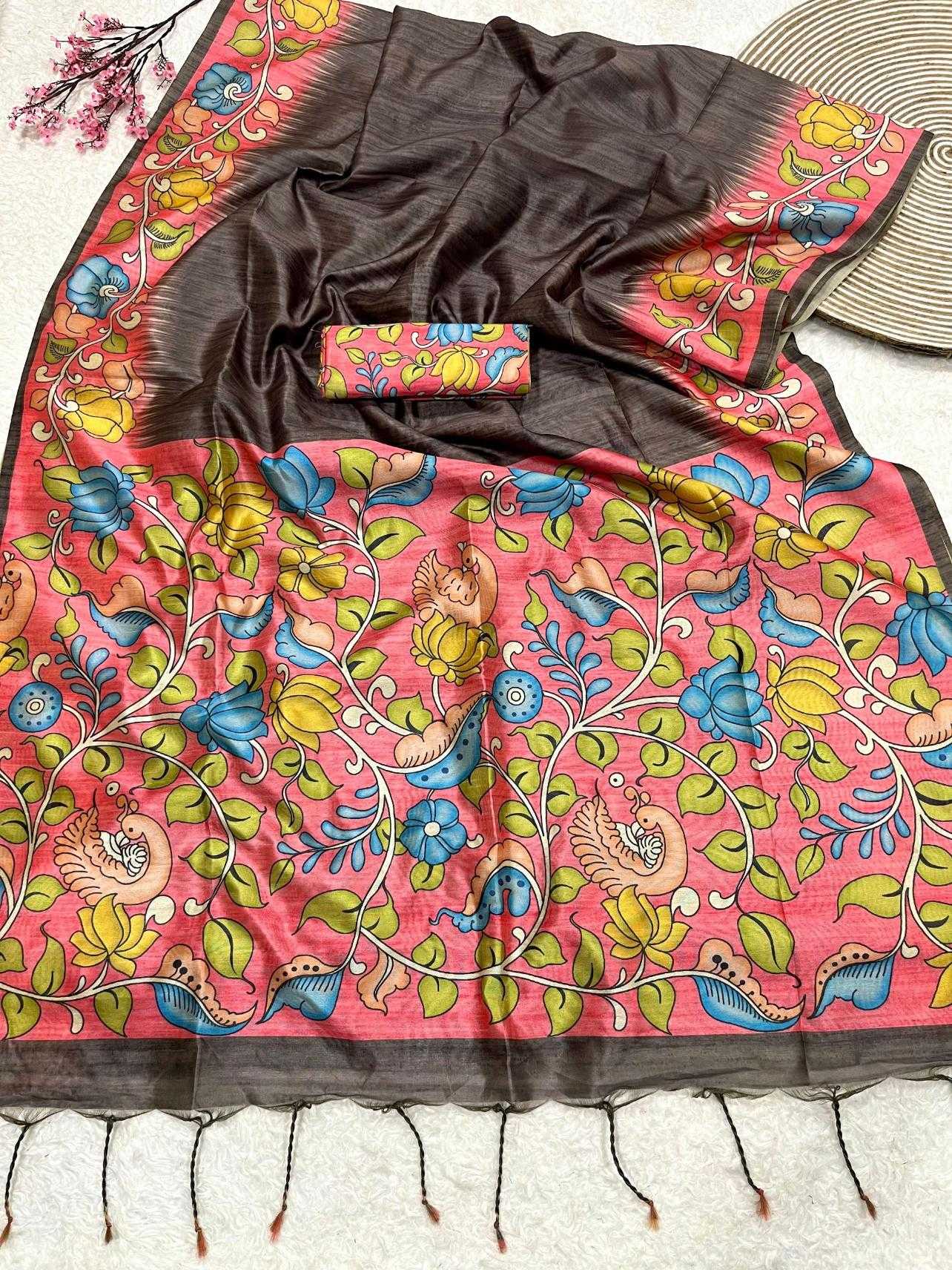 Ynf Tussar Silk KESH532 KAJAL LOTUS Sarees Wholesale Designer Sarees Party Wear Sarees Fancy Sarees Manufacturer