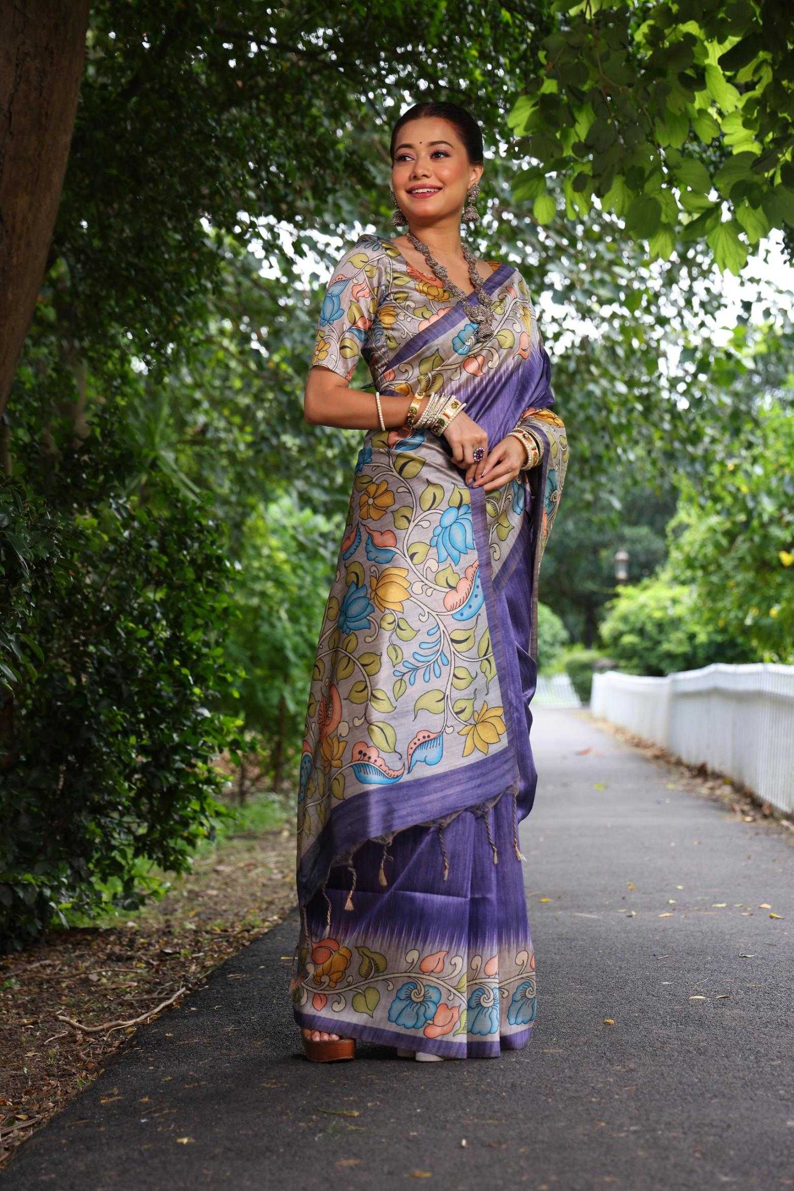 Ynf Tussar Silk KESH532 KAJAL LOTUS Sarees Wholesale Designer Sarees Party Wear Sarees Fancy Sarees Manufacturer