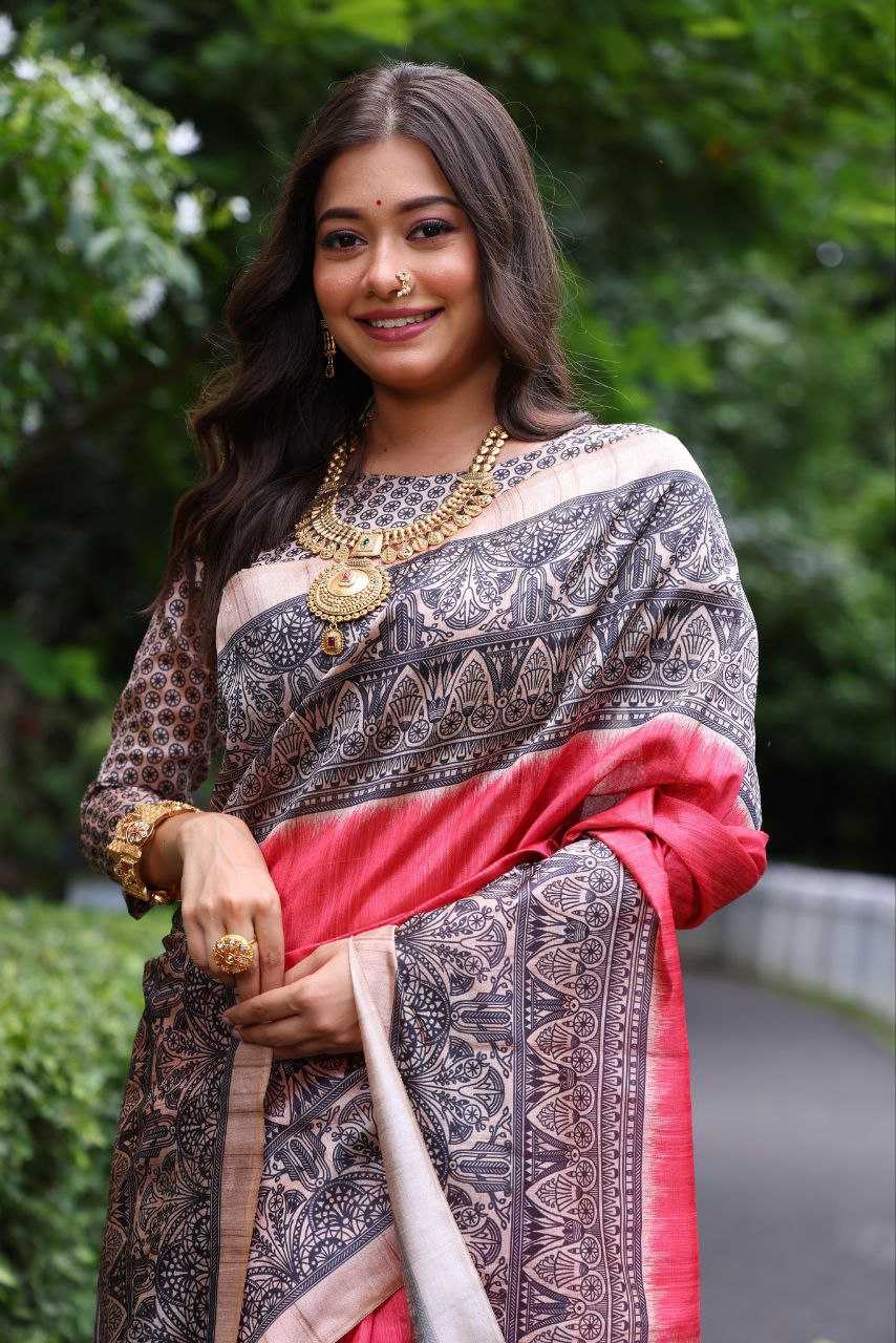 Ynf Tussar Silk KESH532 Yogita 103 Silk Sarees Wholesale Tussar Silk Sarees Printed Silk Saree Manufacturer
