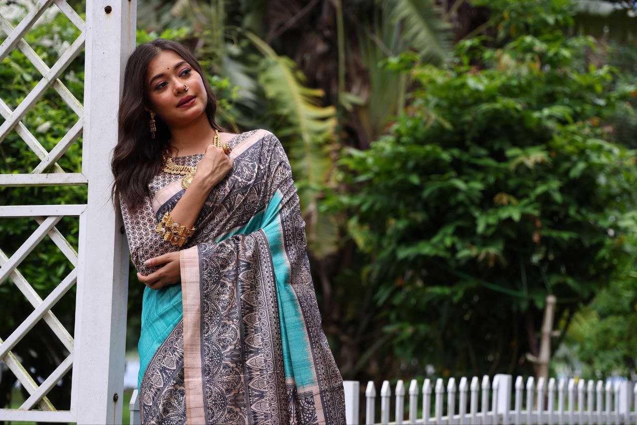 Ynf Tussar Silk KESH532 Yogita 103 Silk Sarees Wholesale Tussar Silk Sarees Printed Silk Saree Manufacturer