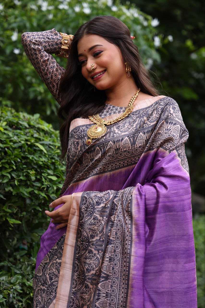 Ynf Tussar Silk KESH532 Yogita 103 Silk Sarees Wholesale Tussar Silk Sarees Printed Silk Saree Manufacturer