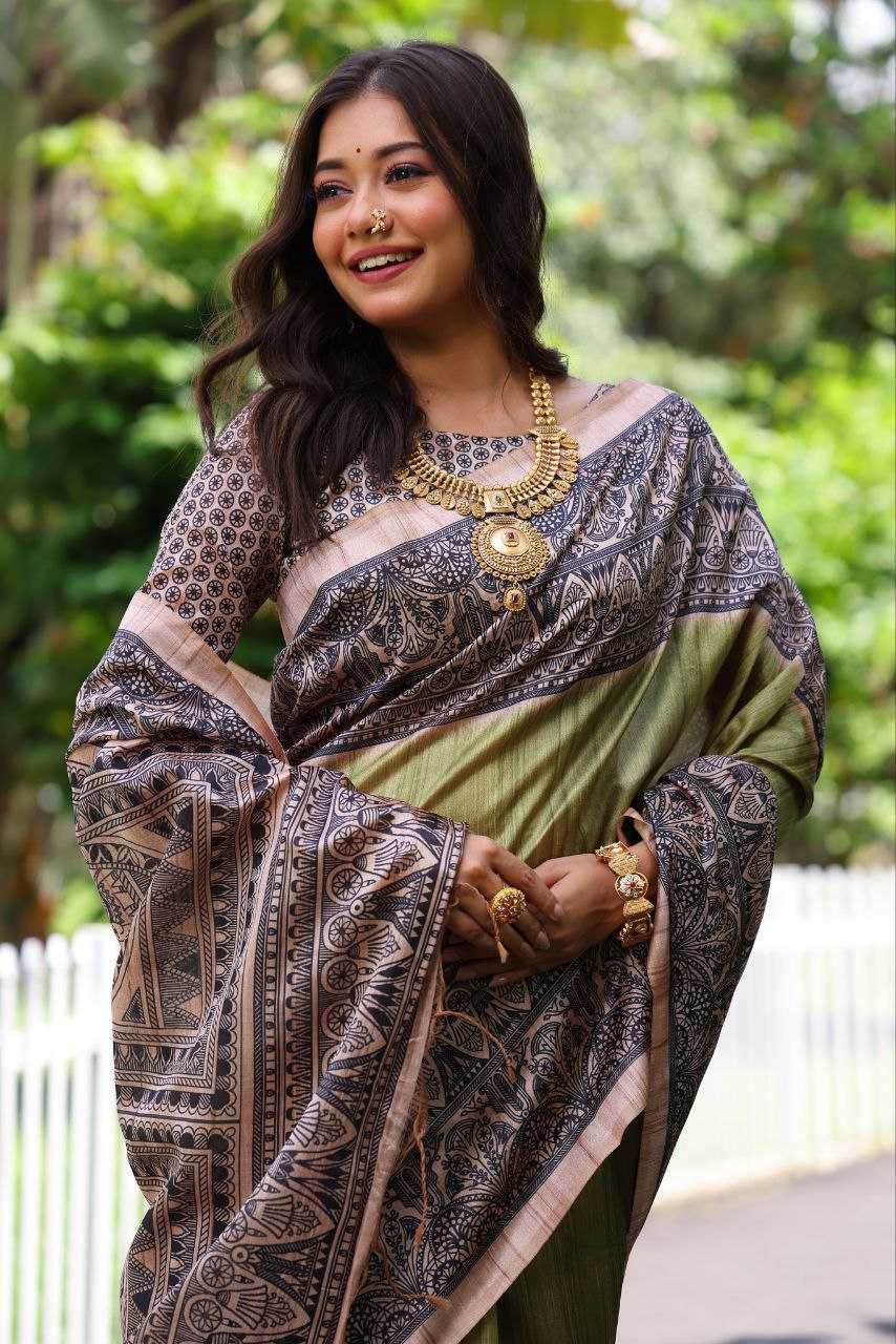 Ynf Tussar Silk KESH532 Yogita 103 Silk Sarees Wholesale Tussar Silk Sarees Printed Silk Saree Manufacturer