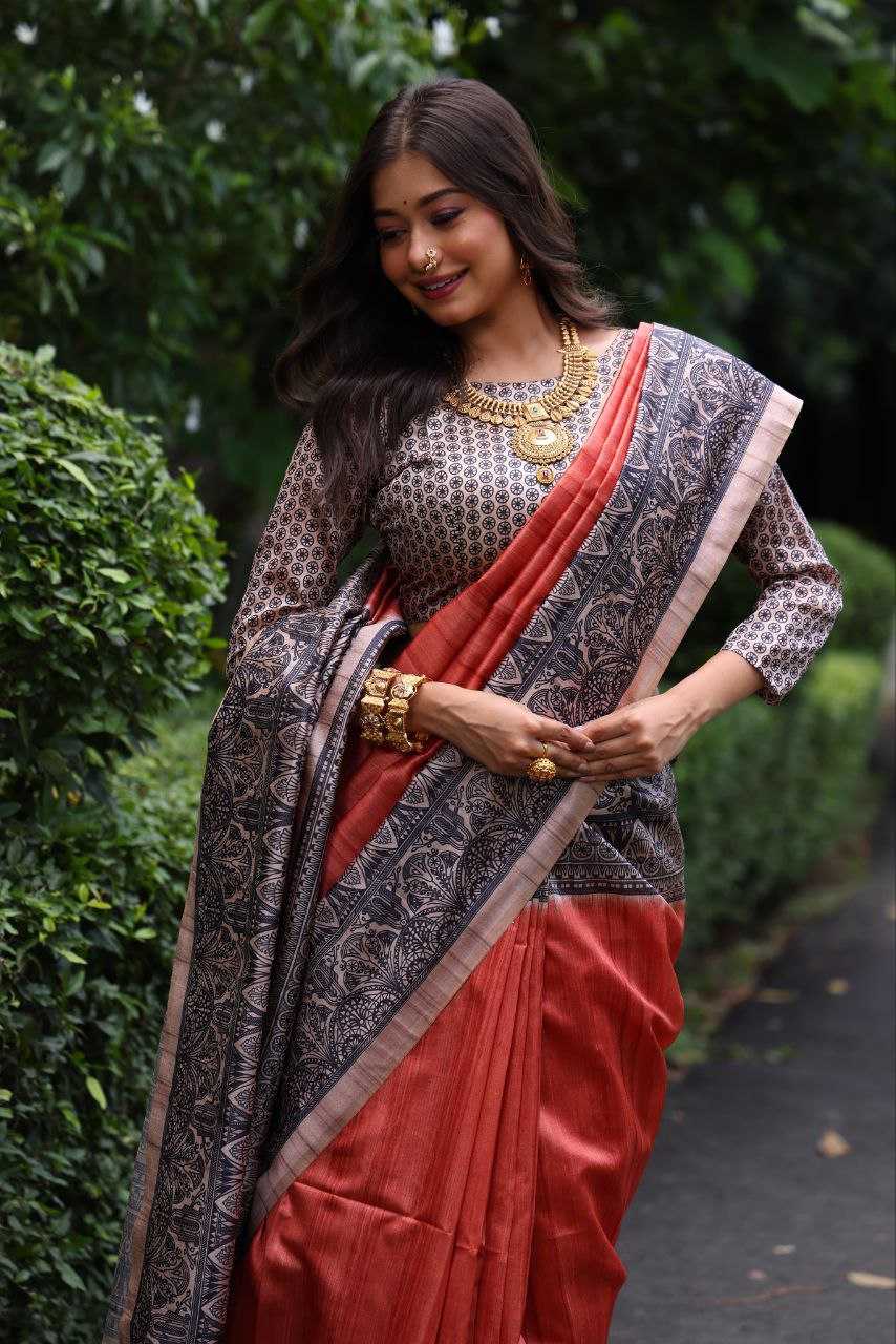 Ynf Tussar Silk KESH532 Yogita 103 Silk Sarees Wholesale Tussar Silk Sarees Printed Silk Saree Manufacturer