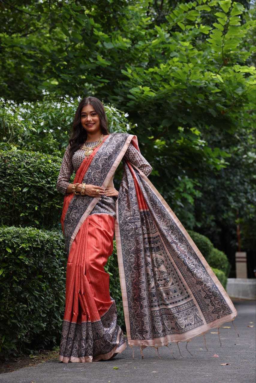 Ynf Tussar Silk KESH532 Yogita 103 Silk Sarees Wholesale Tussar Silk Sarees Printed Silk Saree Manufacturer