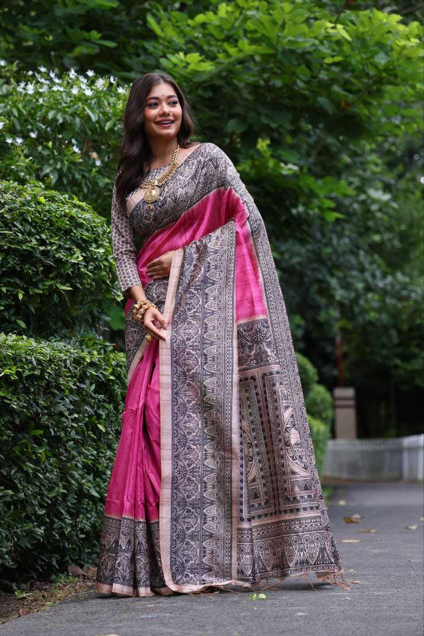 Ynf Tussar Silk KESH532 Yogita 103 Silk Sarees Wholesale Tussar Silk Sarees Printed Silk Saree Manufacturer