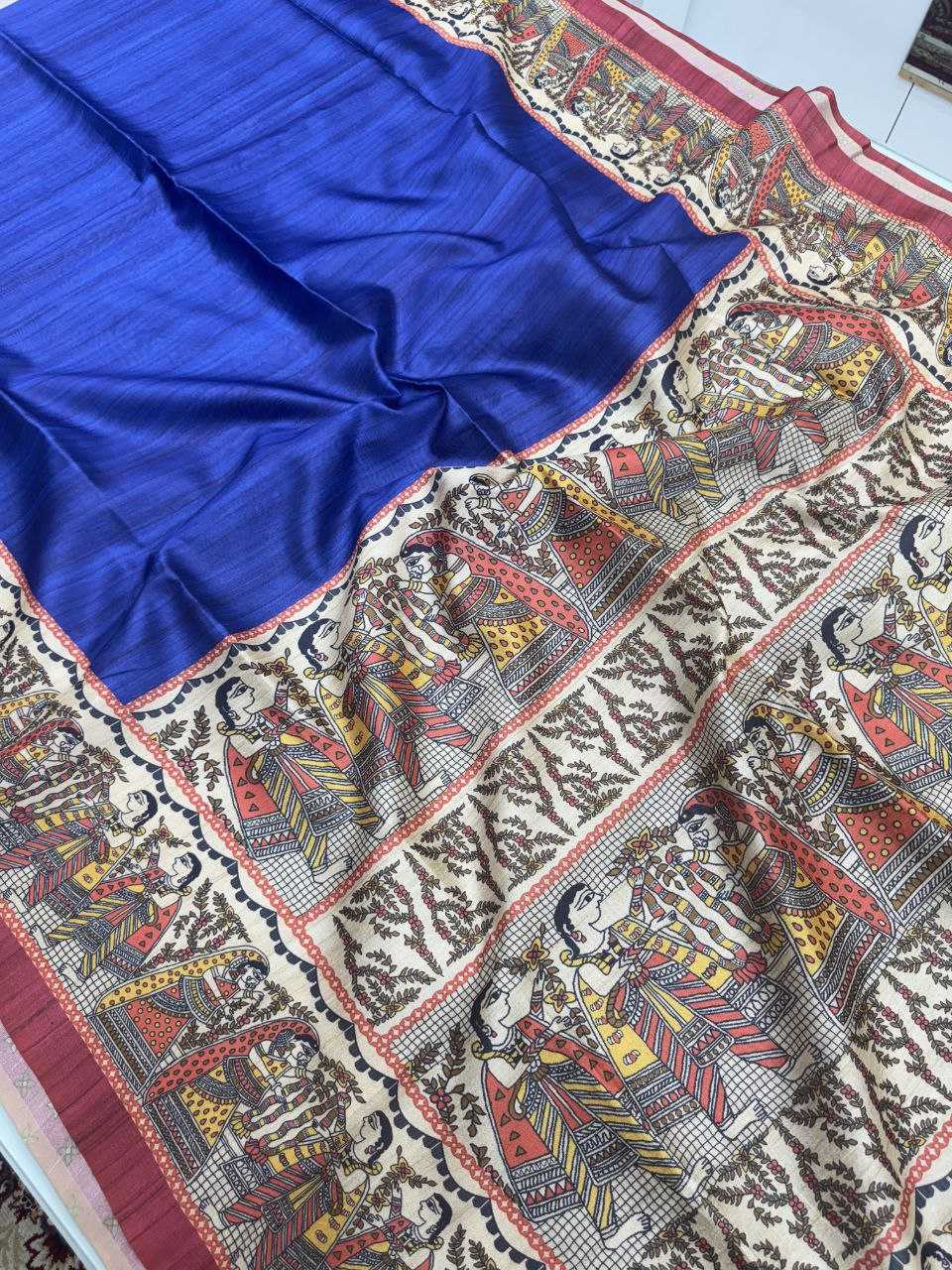 Ynf Tussar Silk KESH532 YOGITA 110 Silk Sarees Wholesale Kalamkari Silk Sarees Manufacturer