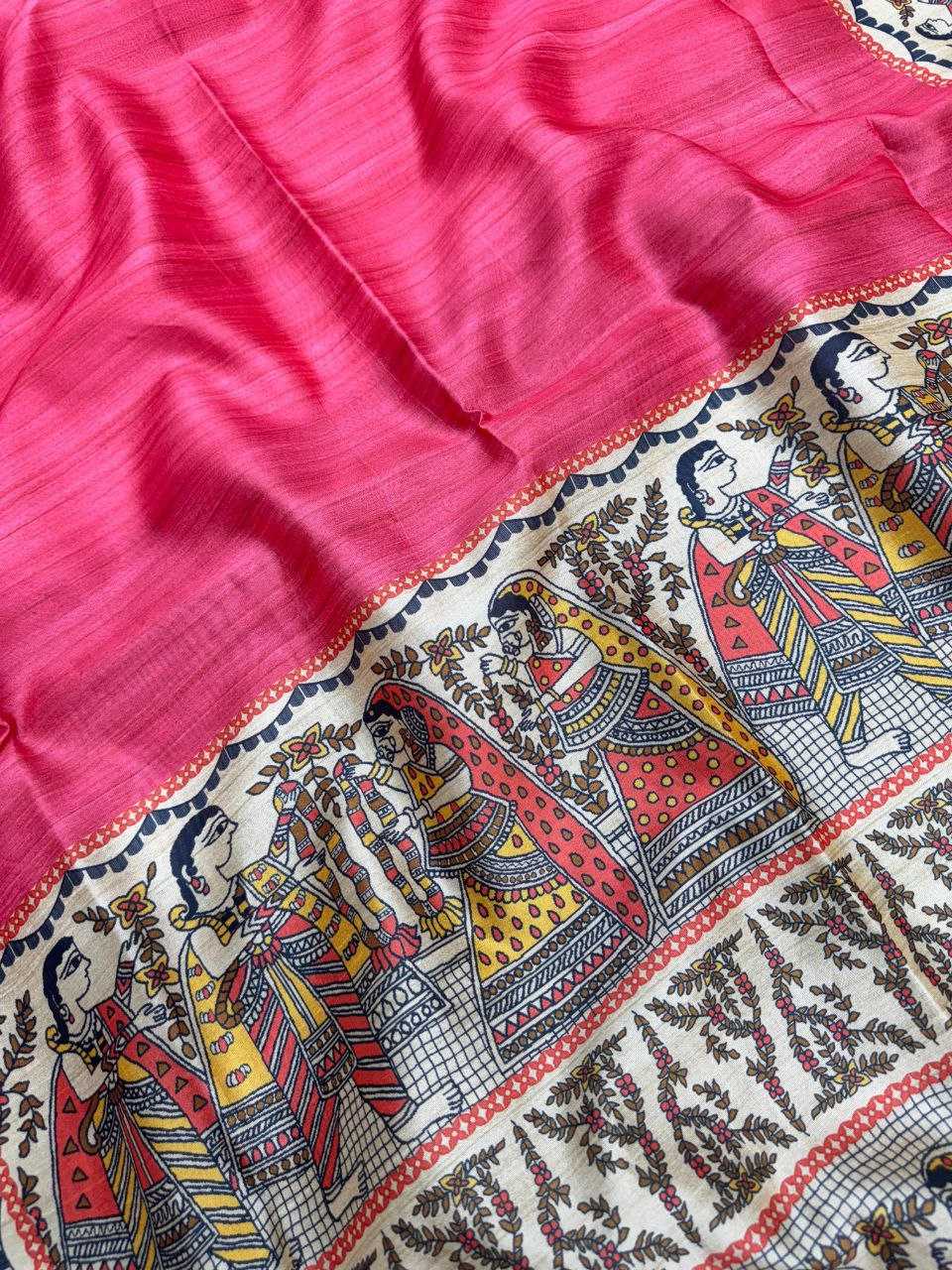 Ynf Tussar Silk KESH532 YOGITA 110 Silk Sarees Wholesale Kalamkari Silk Sarees Manufacturer