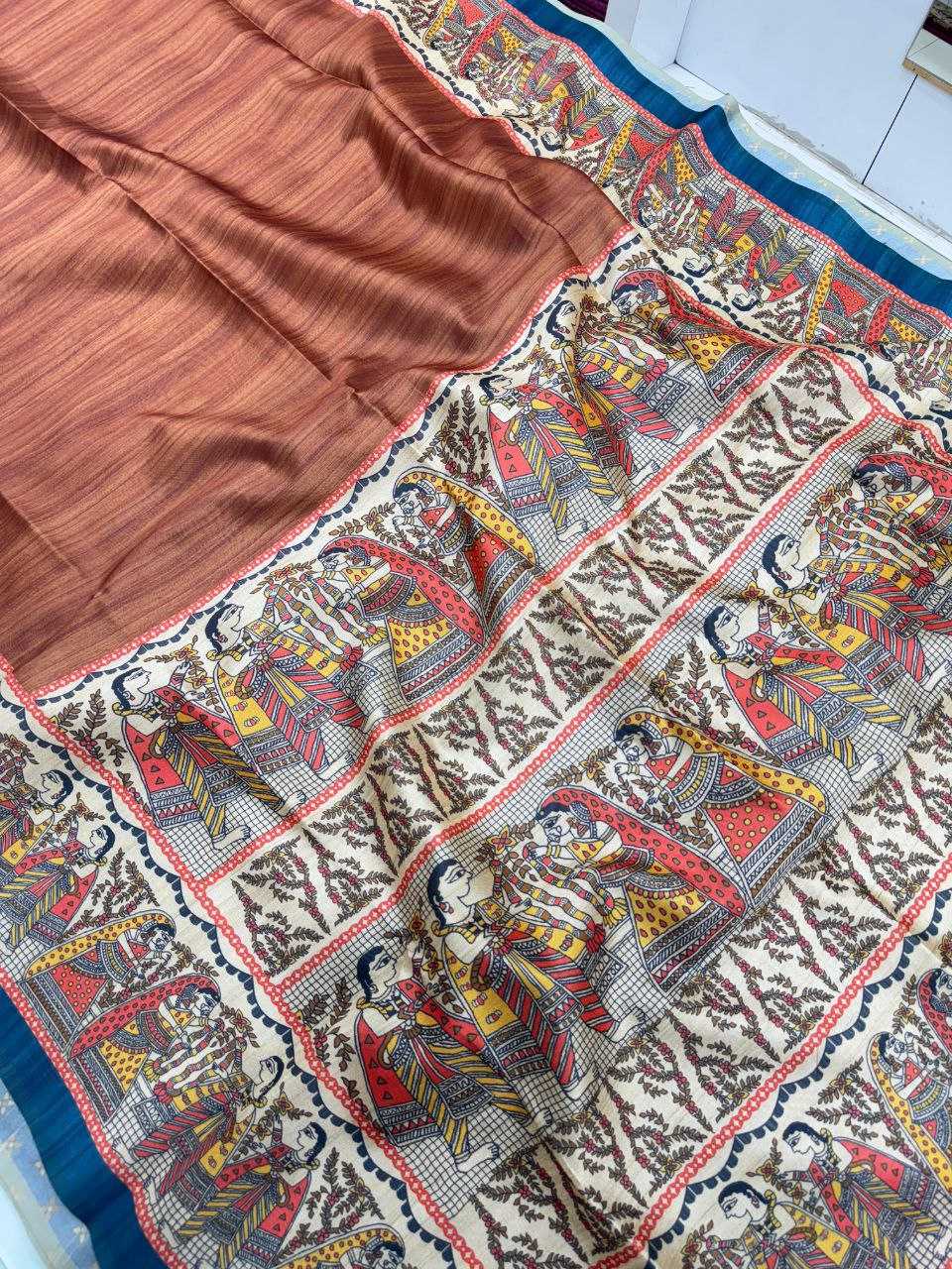 Ynf Tussar Silk KESH532 YOGITA 110 Silk Sarees Wholesale Kalamkari Silk Sarees Manufacturer