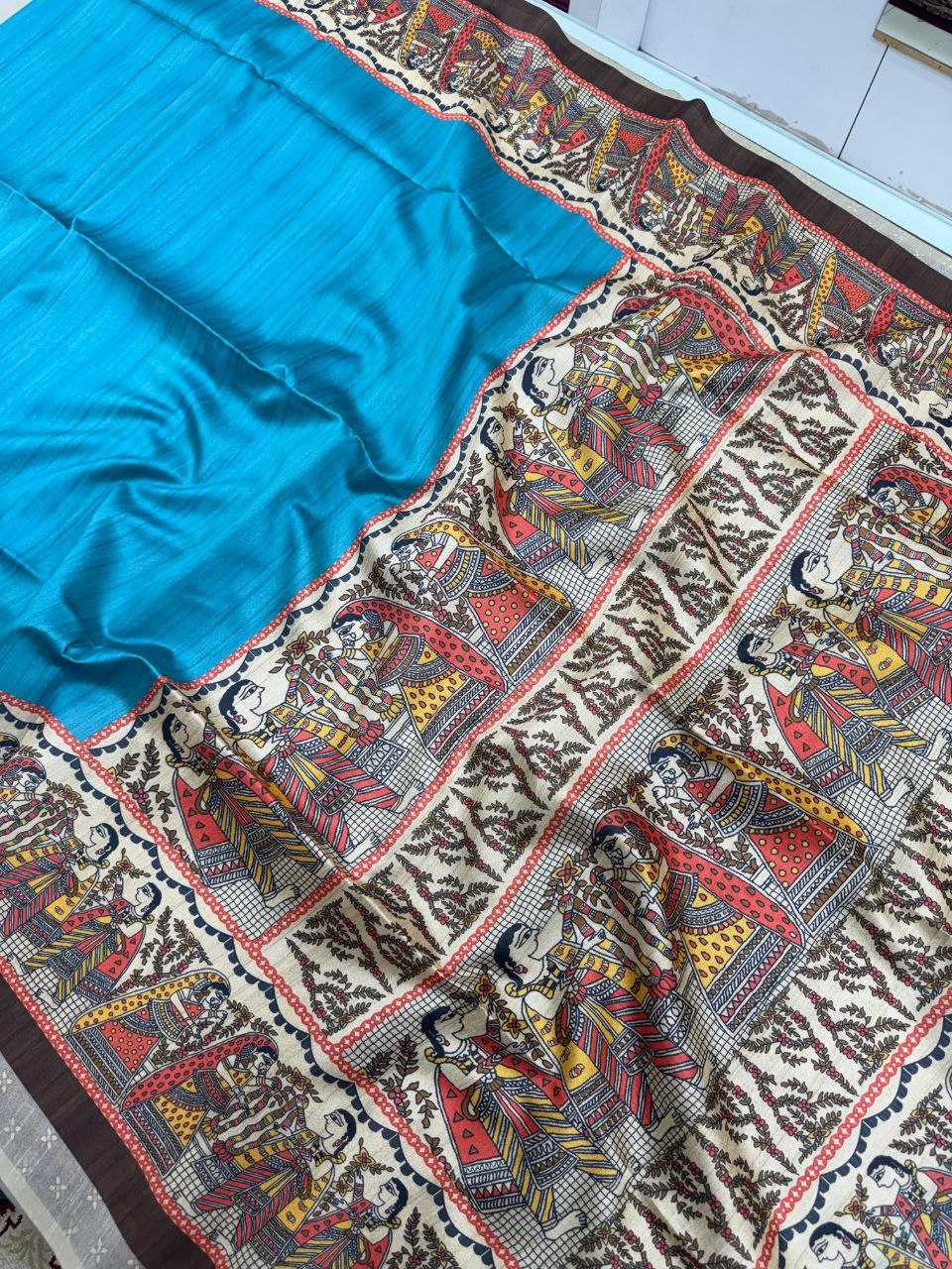 Ynf Tussar Silk KESH532 YOGITA 110 Silk Sarees Wholesale Kalamkari Silk Sarees Manufacturer