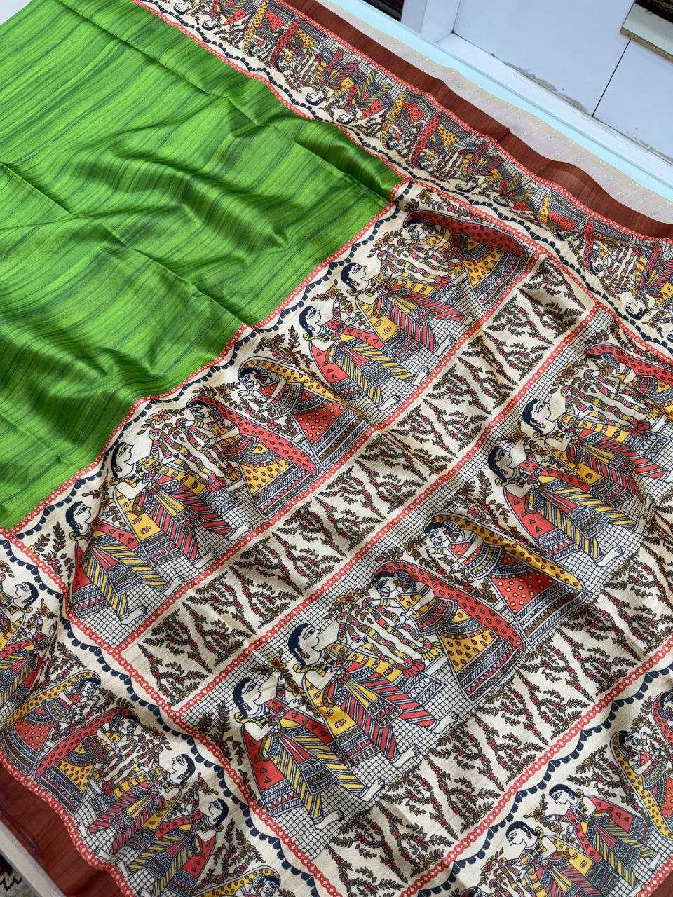 Ynf Tussar Silk KESH532 YOGITA 110 Silk Sarees Wholesale Kalamkari Silk Sarees Manufacturer