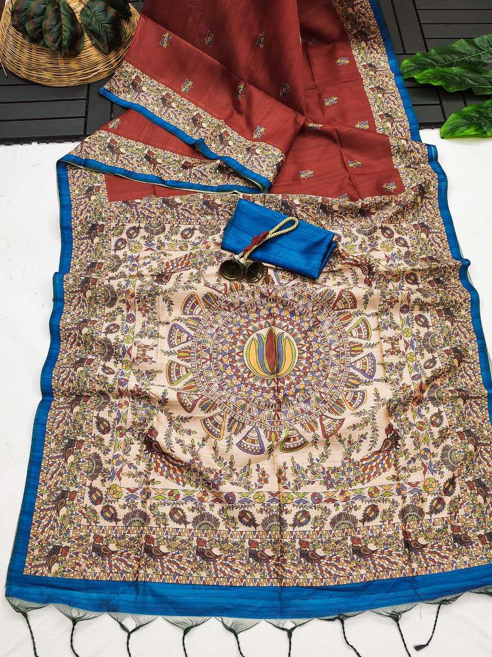 Ynf Tussar Silk KESH532 YOGITA 112 Sarees Wedding Collections Festive Collections Wholesale Madhubani Sarees Traditional Sarees Tussar Sarees Manufacturer