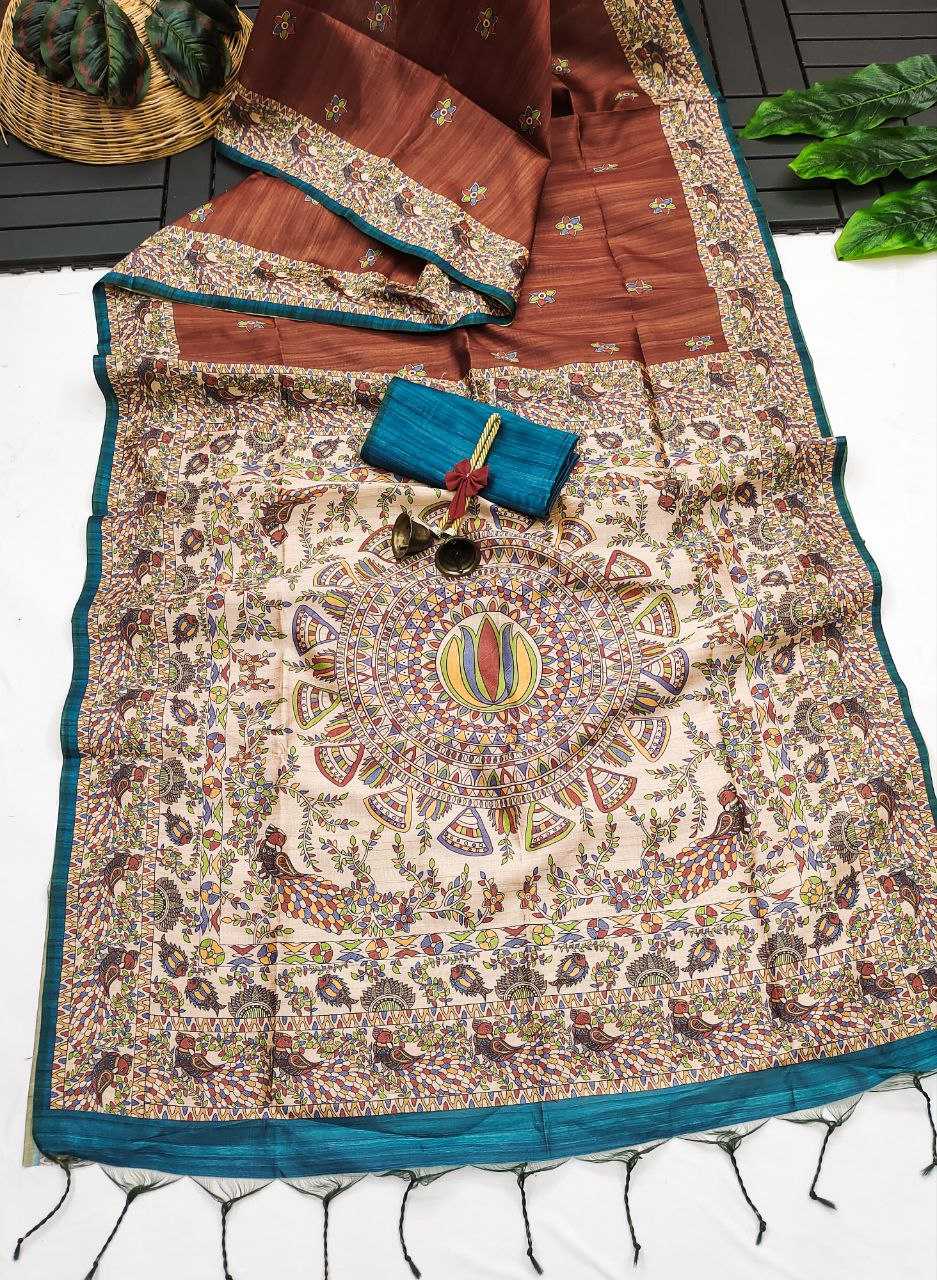 Ynf Tussar Silk KESH532 YOGITA 112 Sarees Wedding Collections Festive Collections Wholesale Madhubani Sarees Traditional Sarees Tussar Sarees Manufacturer