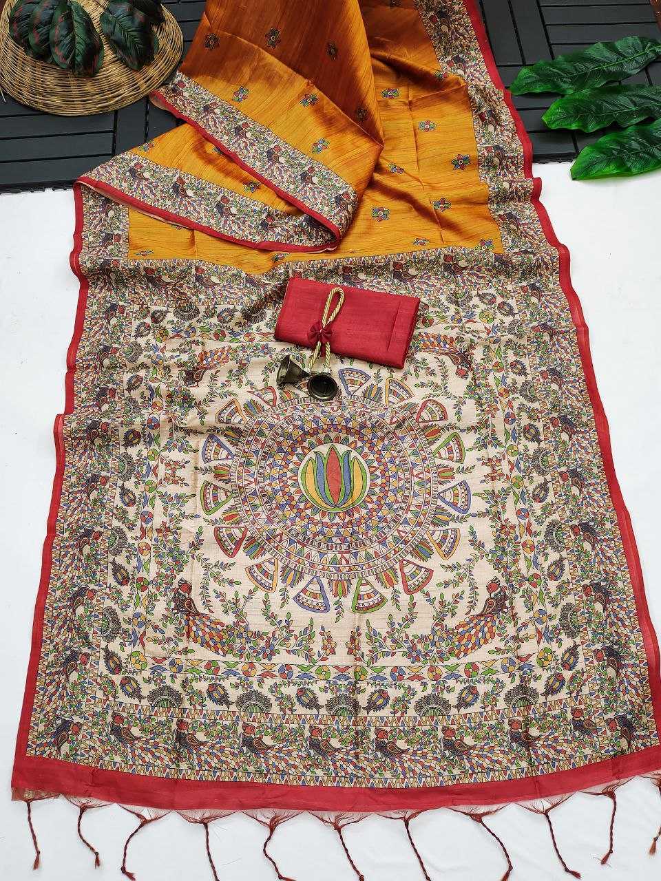 Ynf Tussar Silk KESH532 YOGITA 112 Sarees Wedding Collections Festive Collections Wholesale Madhubani Sarees Traditional Sarees Tussar Sarees Manufacturer