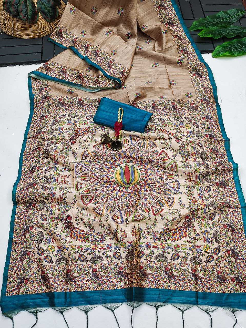Ynf Tussar Silk KESH532 YOGITA 112 Sarees Wedding Collections Festive Collections Wholesale Madhubani Sarees Traditional Sarees Tussar Sarees Manufacturer