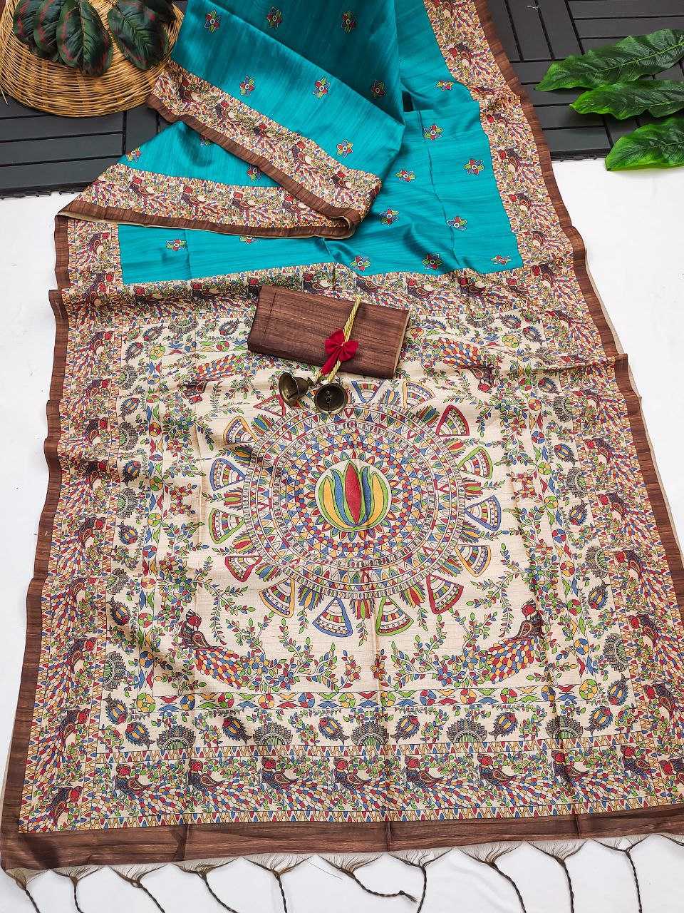 Ynf Tussar Silk KESH532 YOGITA 112 Sarees Wedding Collections Festive Collections Wholesale Madhubani Sarees Traditional Sarees Tussar Sarees Manufacturer