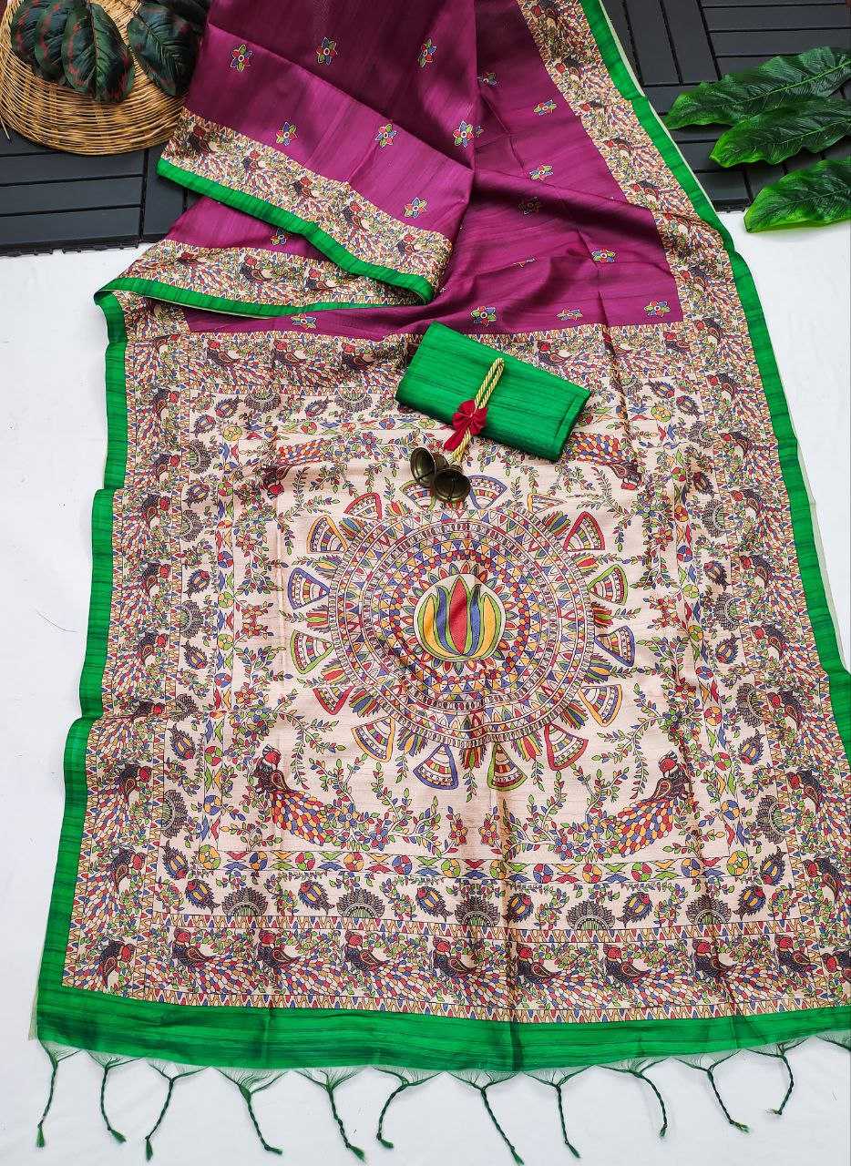 Ynf Tussar Silk KESH532 YOGITA 112 Sarees Wedding Collections Festive Collections Wholesale Madhubani Sarees Traditional Sarees Tussar Sarees Manufacturer