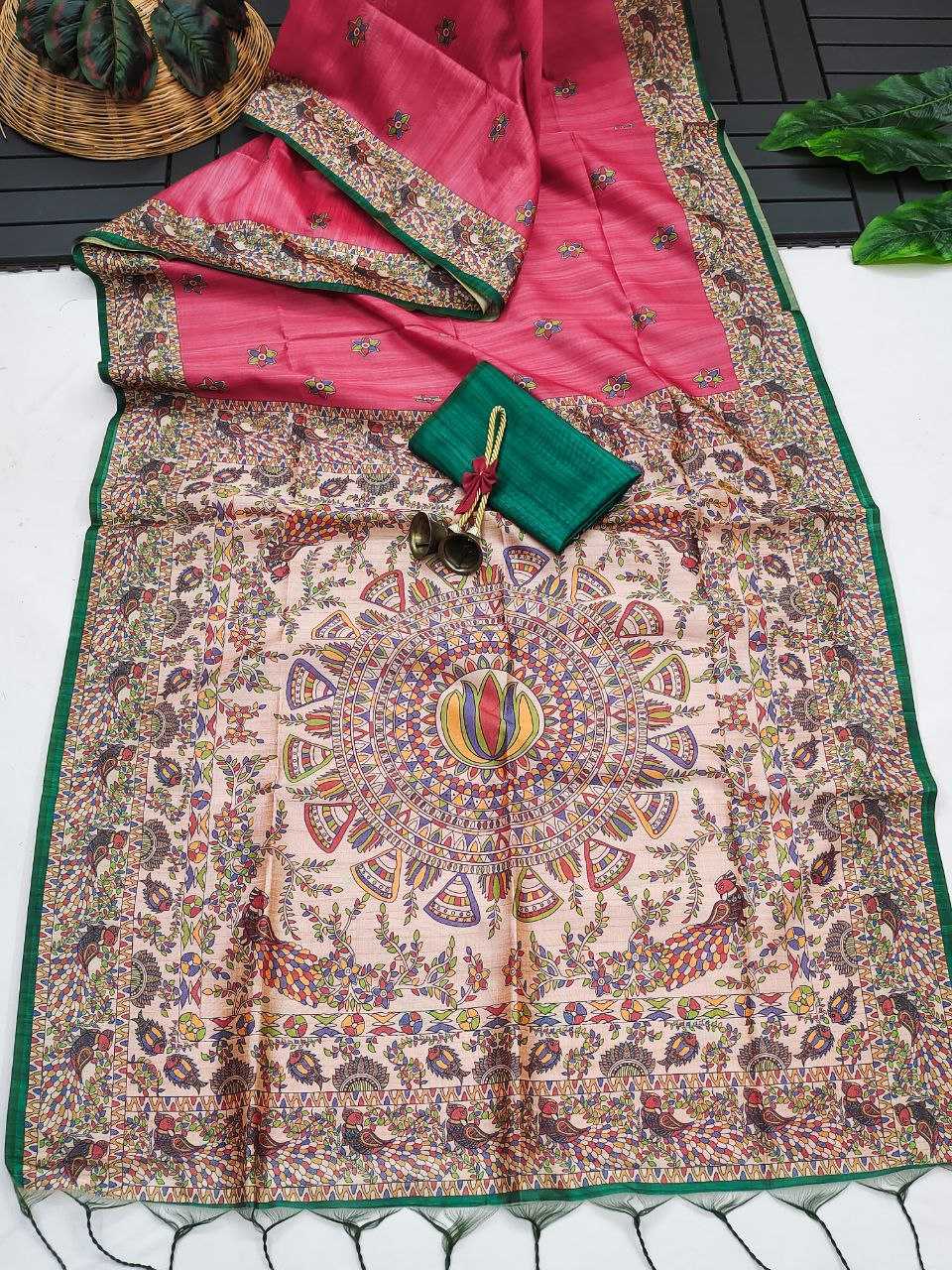 Ynf Tussar Silk KESH532 YOGITA 112 Sarees Wedding Collections Festive Collections Wholesale Madhubani Sarees Traditional Sarees Tussar Sarees Manufacturer