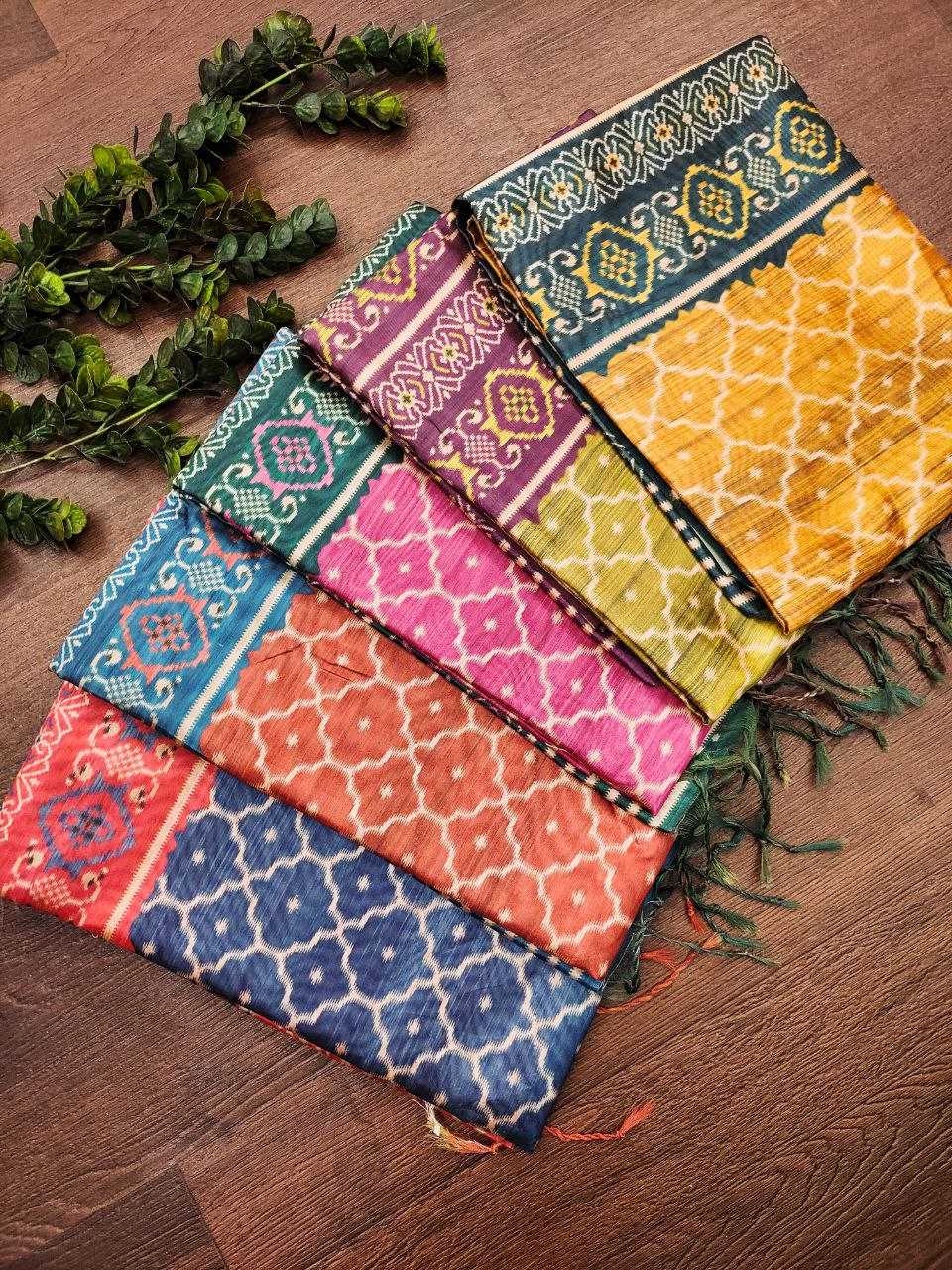 Ynf Tussar Silk KESH532 Yogita Butti 3 Silk Sarees Wholesale Traditional Silk Sarees Ikkat Silk Sarees Manufacturer