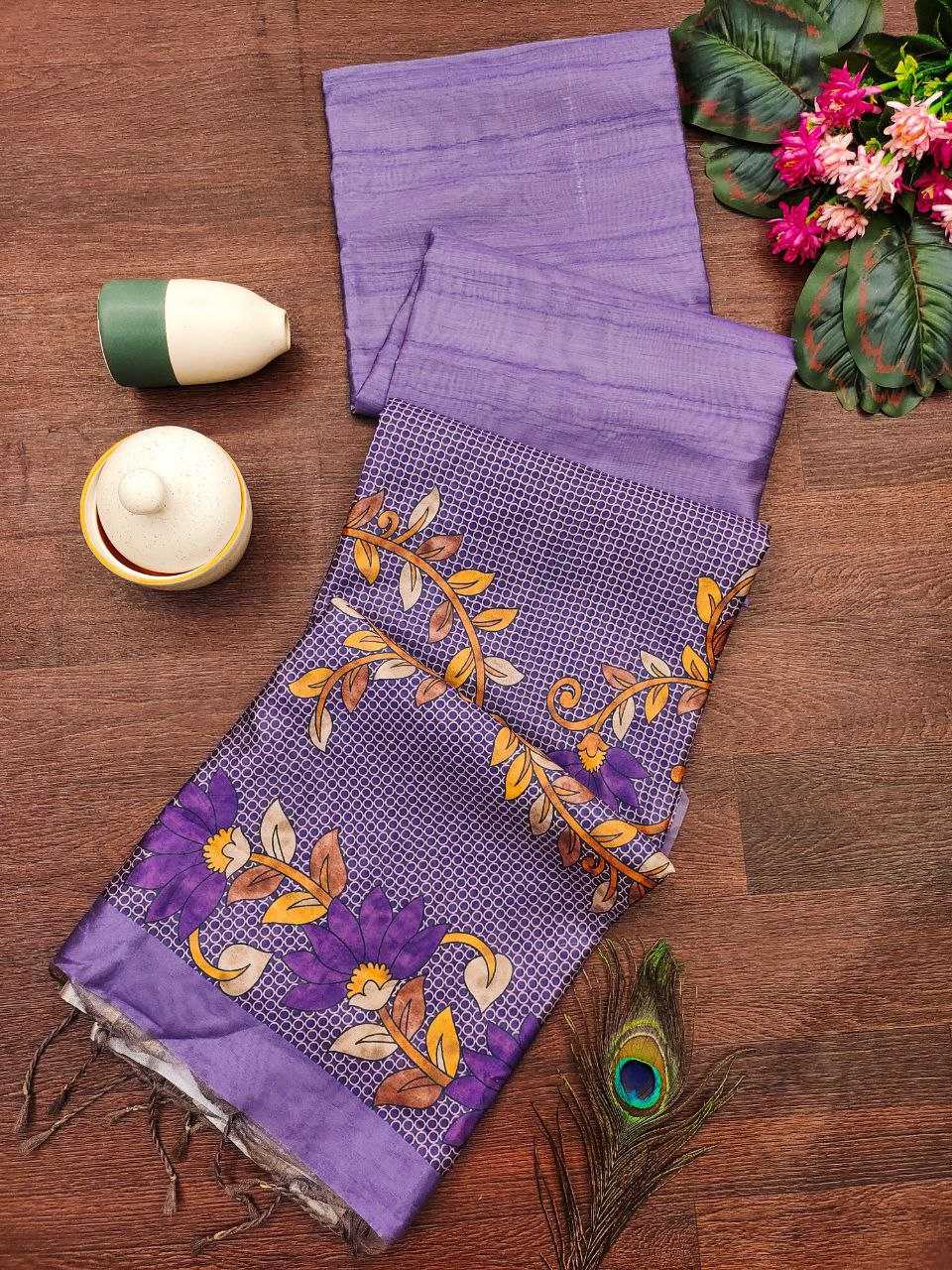 Ynf Tussar Silk KESH532 YOGITA FLOWER Silk Sarees Wholesale Tussar Silk Sarees Manufacturer