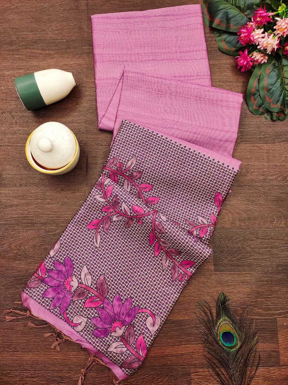 Ynf Tussar Silk KESH532 YOGITA FLOWER Silk Sarees Wholesale Tussar Silk Sarees Manufacturer