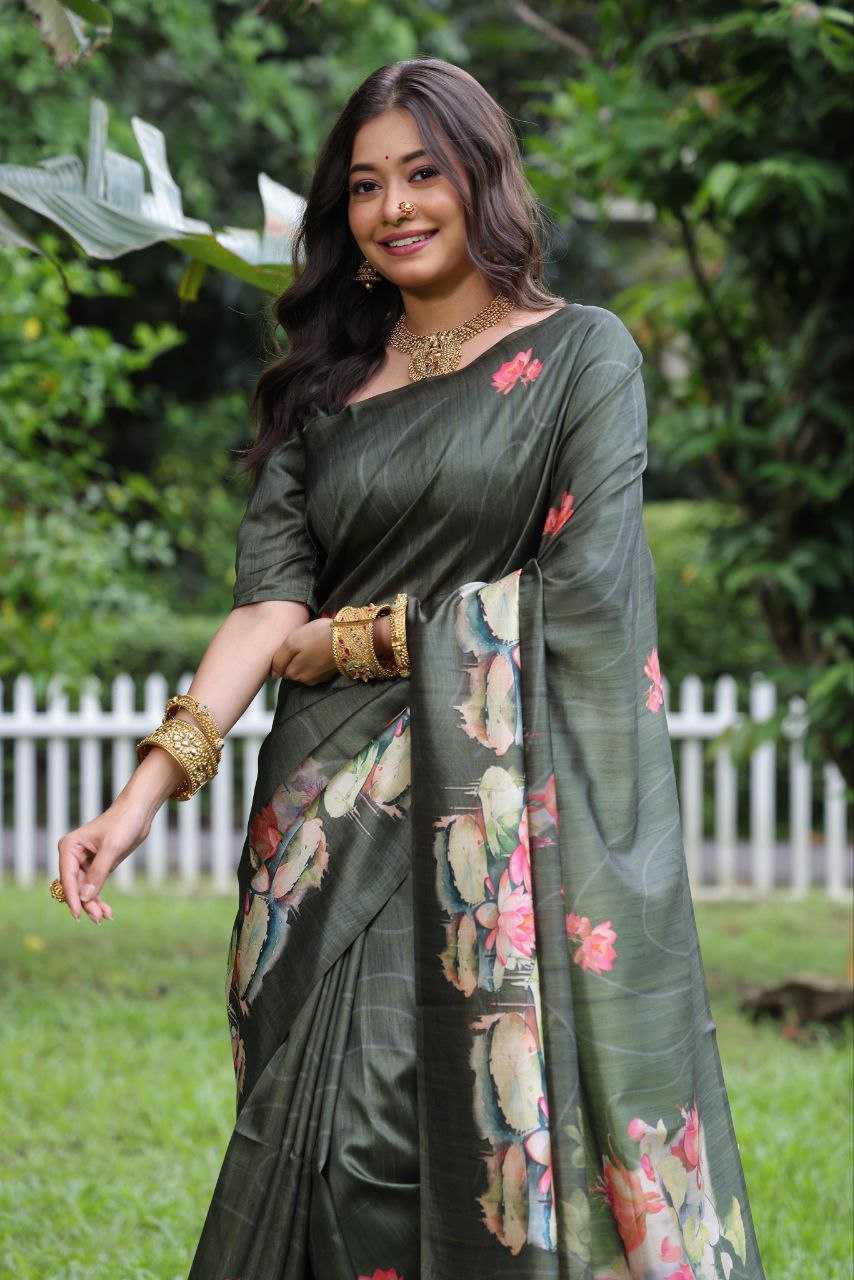Ynf Tussar Silk KESH532 YOGITA LOTUS 3 Silk Sarees Wholesale Tussar Silk Sarees Manufacturer