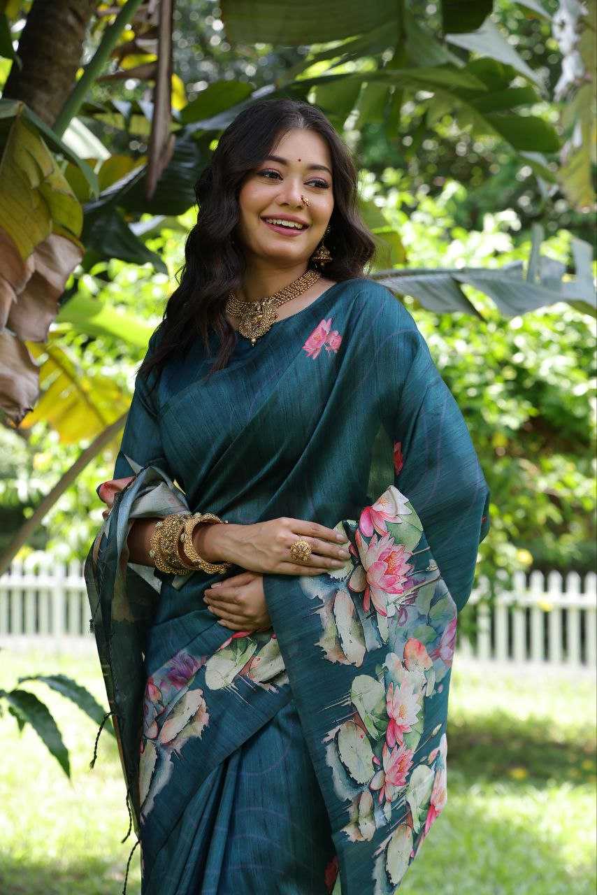 Ynf Tussar Silk KESH532 YOGITA LOTUS 3 Silk Sarees Wholesale Tussar Silk Sarees Manufacturer