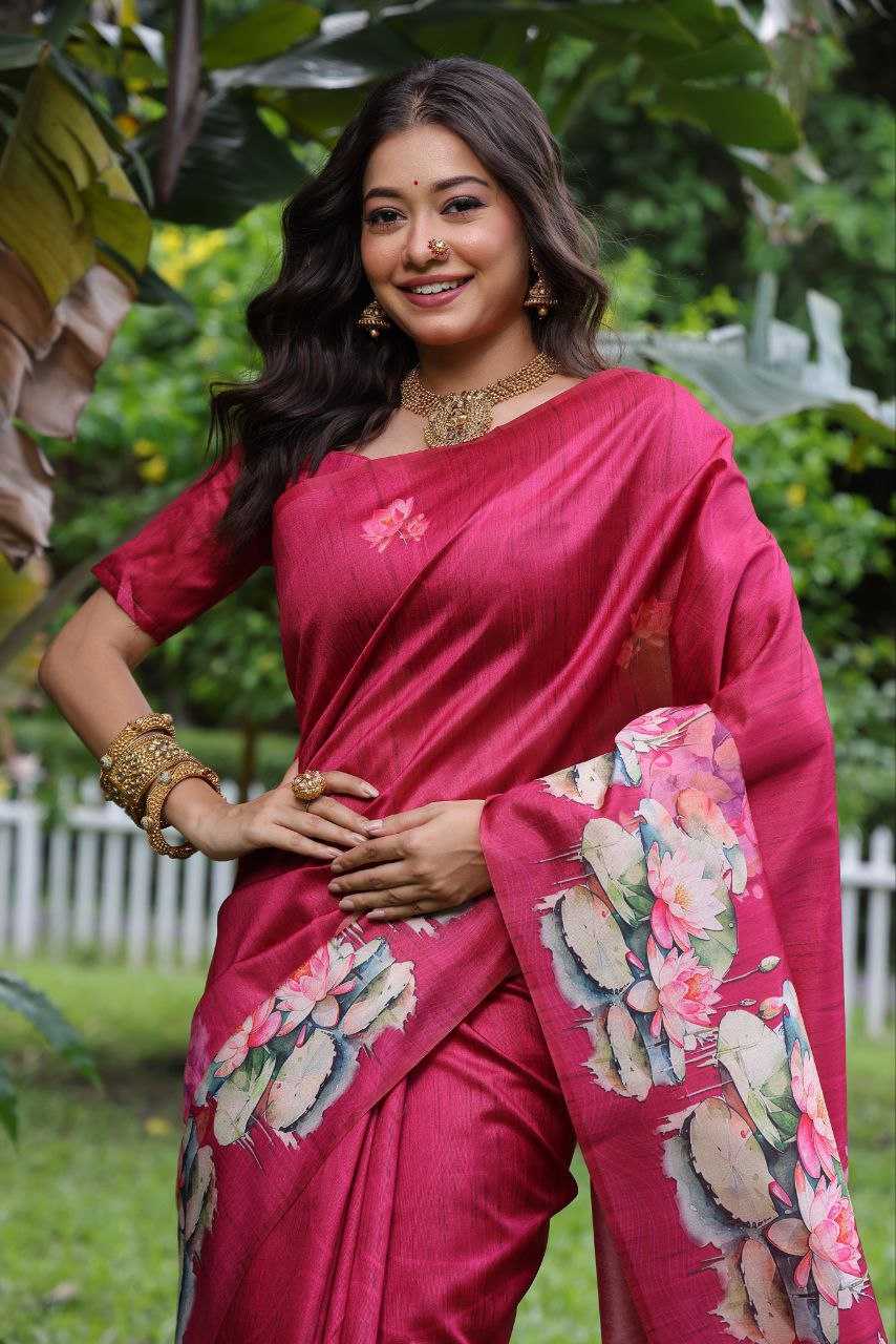 Ynf Tussar Silk KESH532 YOGITA LOTUS 3 Silk Sarees Wholesale Tussar Silk Sarees Manufacturer