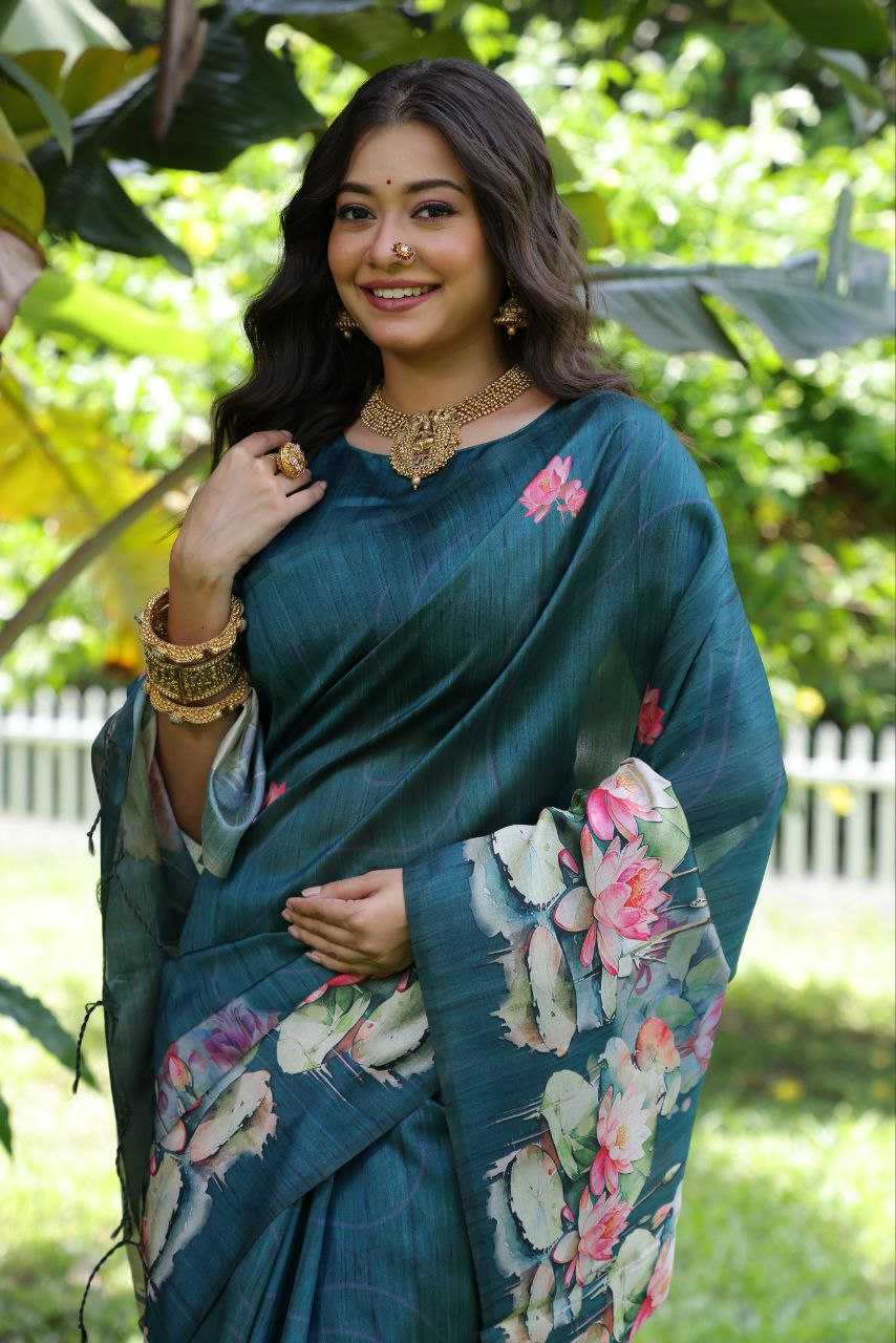 Ynf Tussar Silk KESH532 YOGITA LOTUS 3 Silk Sarees Wholesale Tussar Silk Sarees Manufacturer