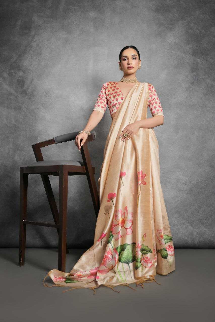 Ynf Tussar Silk KESH532 YOGITA LOTUS Silk Sarees Wholesale Tussar Silk Sarees Manufacturer