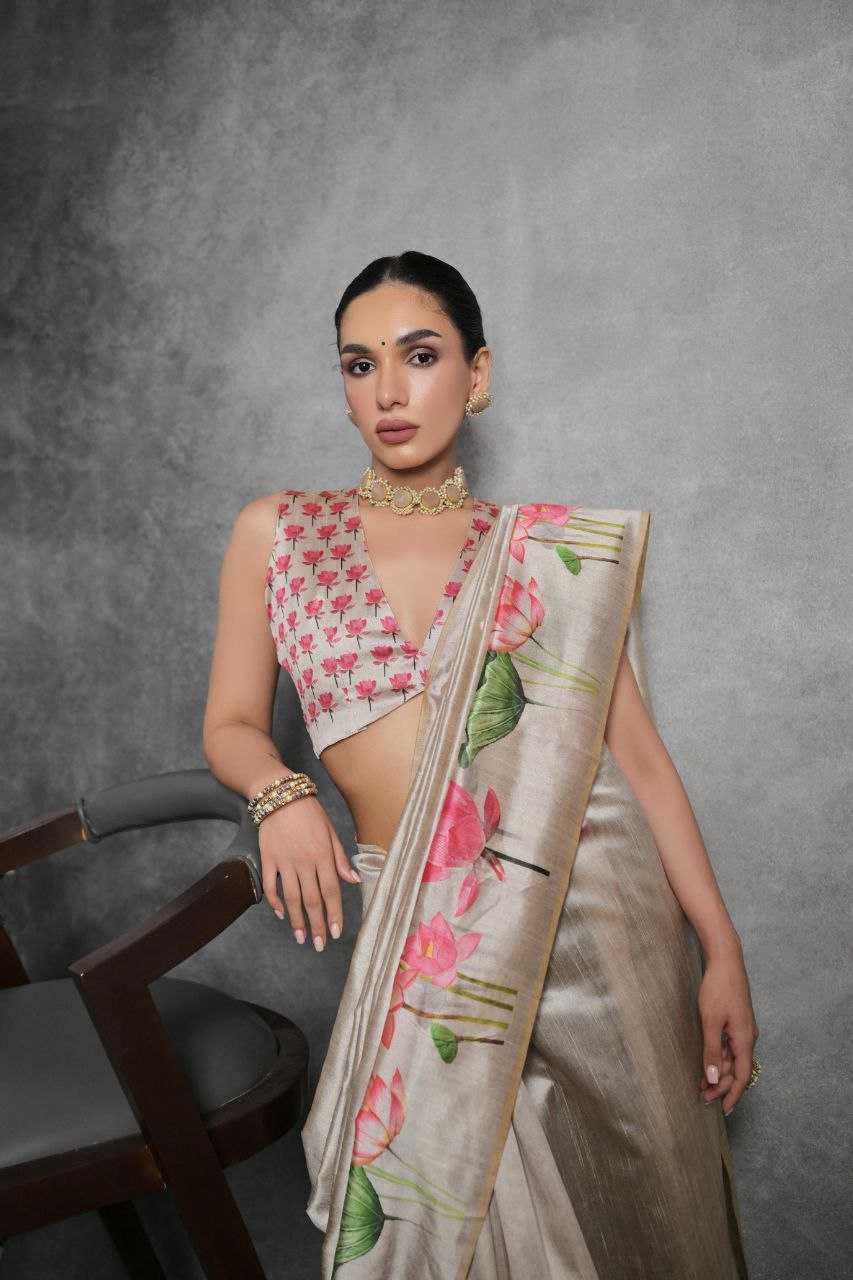 Ynf Tussar Silk KESH532 YOGITA LOTUS Silk Sarees Wholesale Tussar Silk Sarees Manufacturer