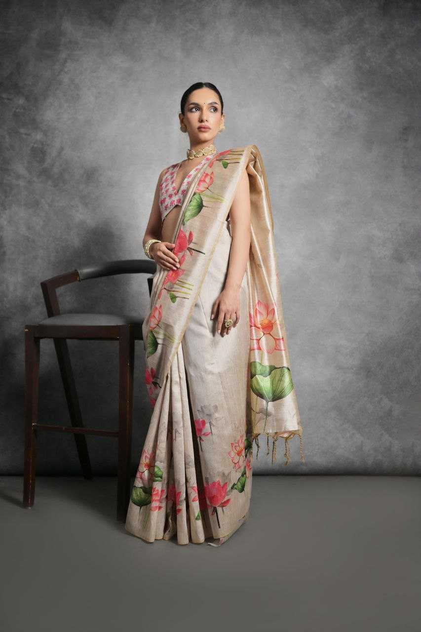 Ynf Tussar Silk KESH532 YOGITA LOTUS Silk Sarees Wholesale Tussar Silk Sarees Manufacturer