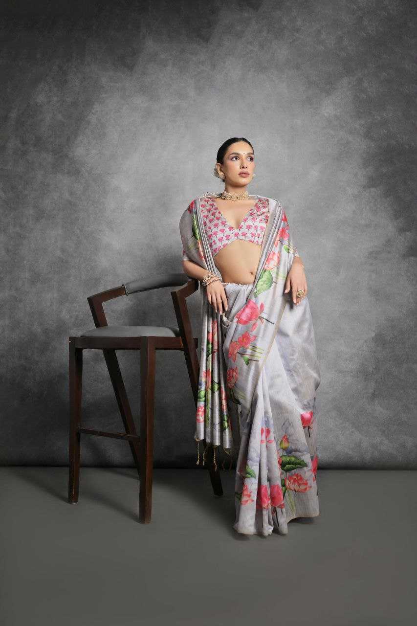 Ynf Tussar Silk KESH532 YOGITA LOTUS Silk Sarees Wholesale Tussar Silk Sarees Manufacturer