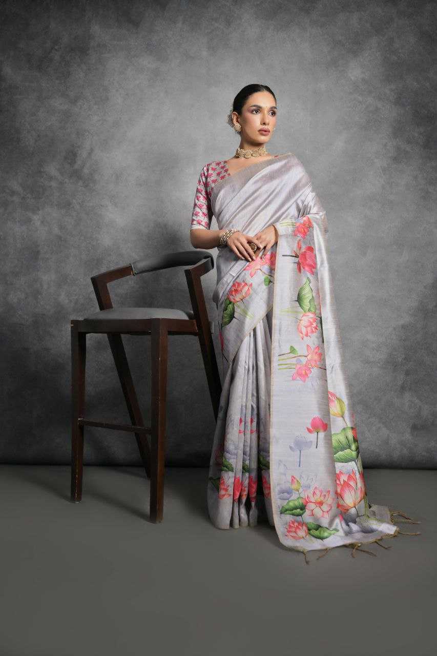 Ynf Tussar Silk KESH532 YOGITA LOTUS Silk Sarees Wholesale Tussar Silk Sarees Manufacturer