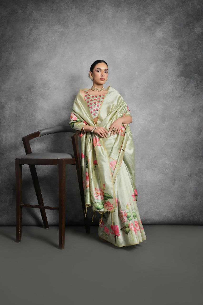 Ynf Tussar Silk KESH532 YOGITA LOTUS Silk Sarees Wholesale Tussar Silk Sarees Manufacturer