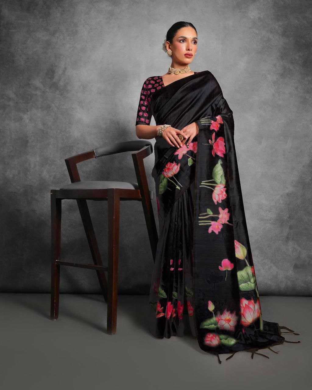 Ynf Tussar Silk KESH532 YOGITA LOTUS Silk Sarees Wholesale Tussar Silk Sarees Manufacturer
