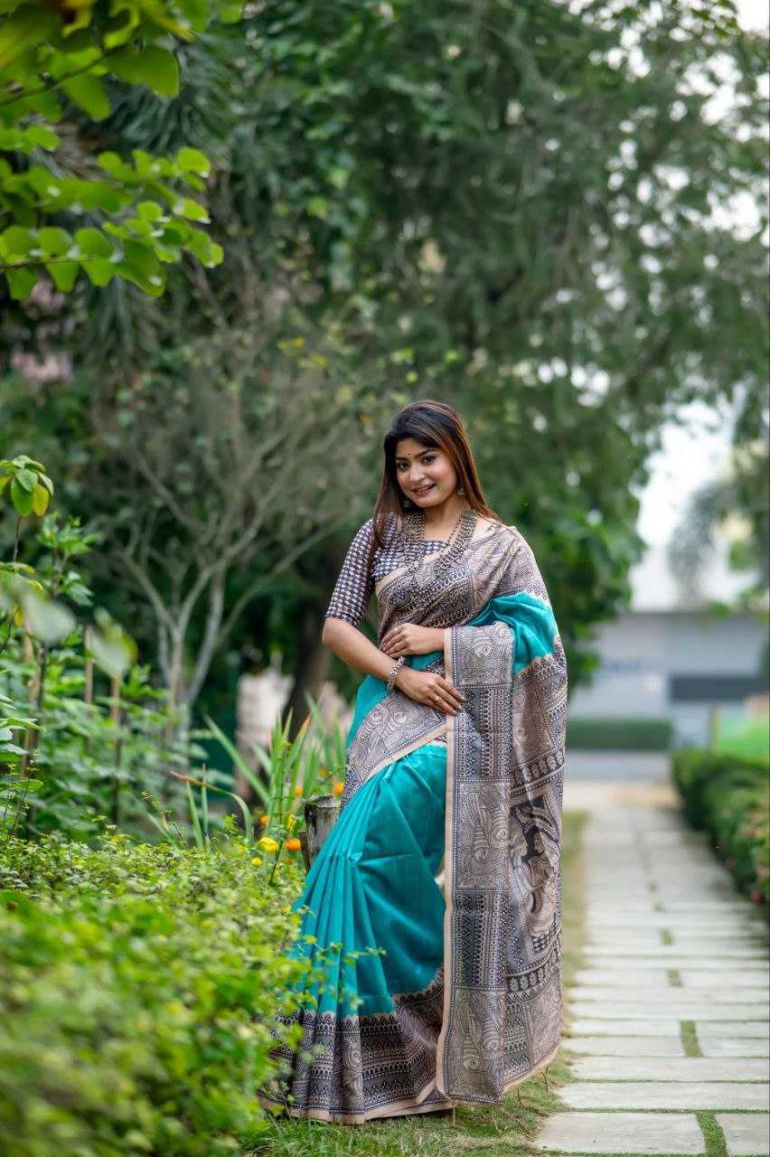 Ynf Tussar Silk KESH532 YOGITA MADHUBANI 3 Sarees Wedding Collections Festive Collections Wholesale Printed Sarees Madhubani Sarees Tussar Sarees Manufacturer
