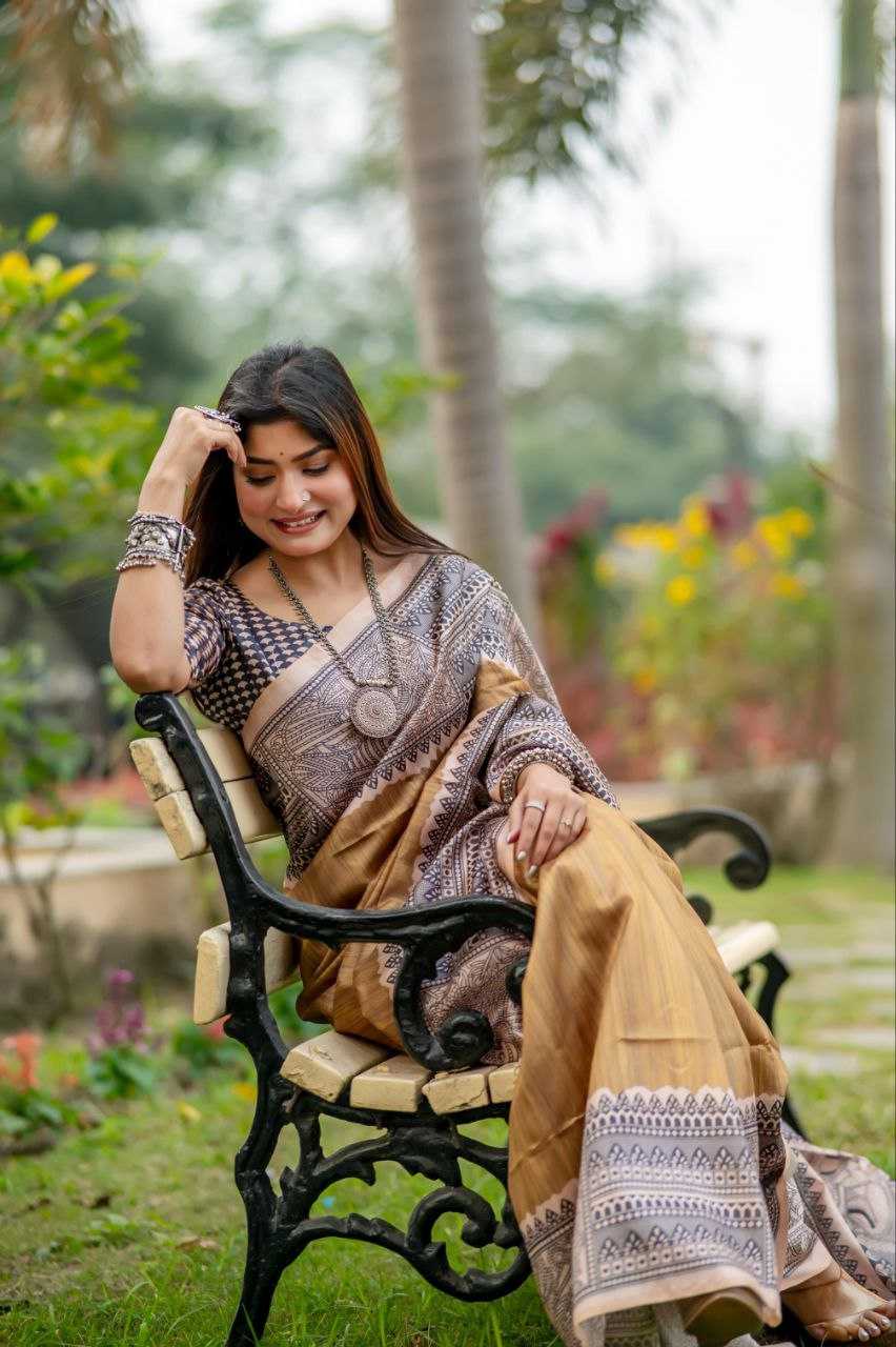 Ynf Tussar Silk KESH532 YOGITA MADHUBANI 3 Sarees Wedding Collections Festive Collections Wholesale Printed Sarees Madhubani Sarees Tussar Sarees Manufacturer