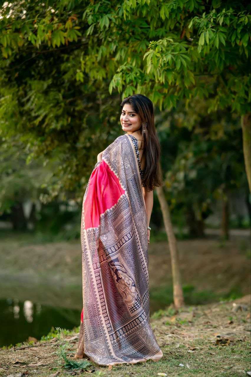 Ynf Tussar Silk KESH532 YOGITA MADHUBANI 3 Sarees Wedding Collections Festive Collections Wholesale Printed Sarees Madhubani Sarees Tussar Sarees Manufacturer