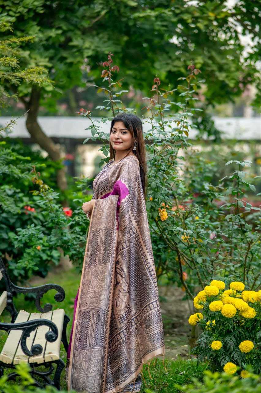 Ynf Tussar Silk KESH532 YOGITA MADHUBANI 3 Sarees Wedding Collections Festive Collections Wholesale Printed Sarees Madhubani Sarees Tussar Sarees Manufacturer